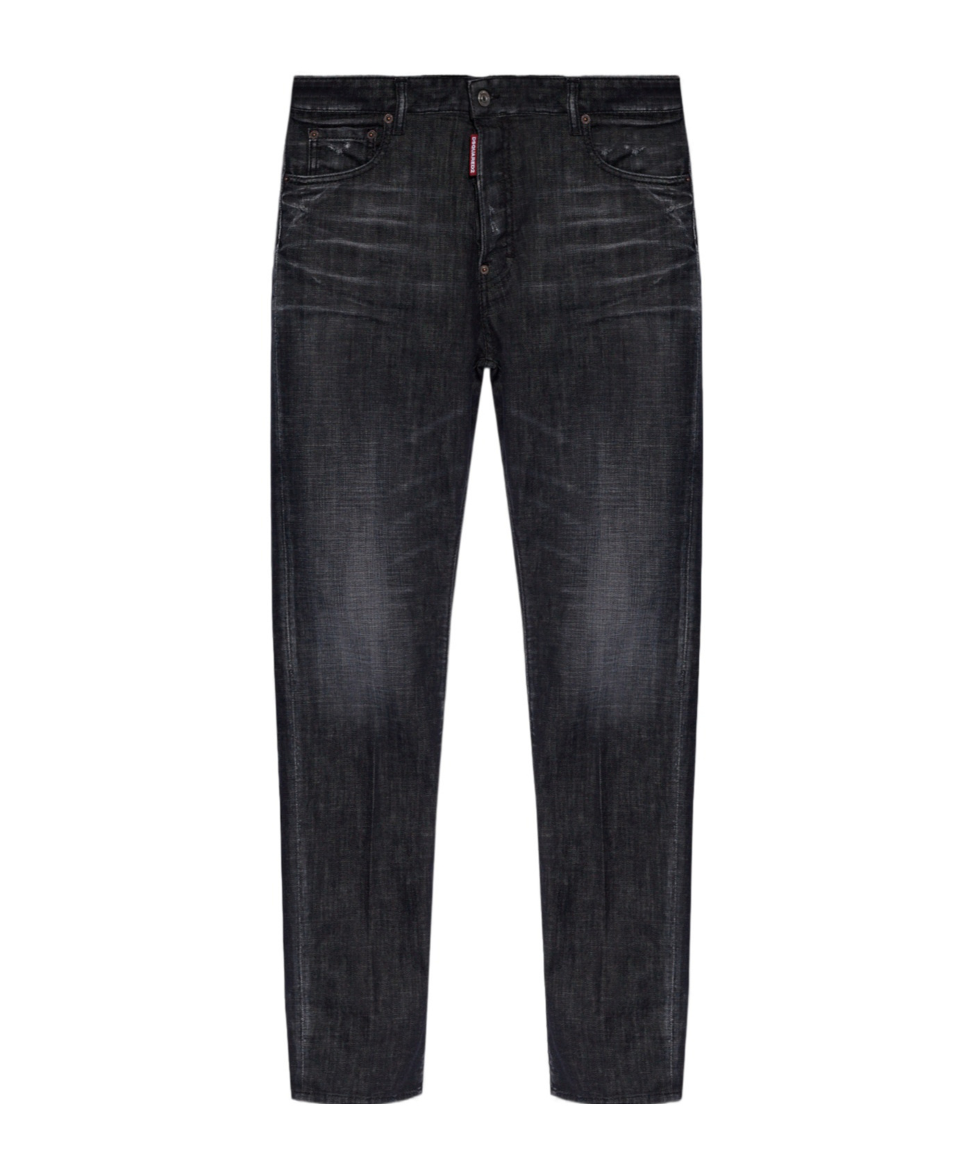 Dsquared2 642 Distressed Straight-leg Jeans In Black