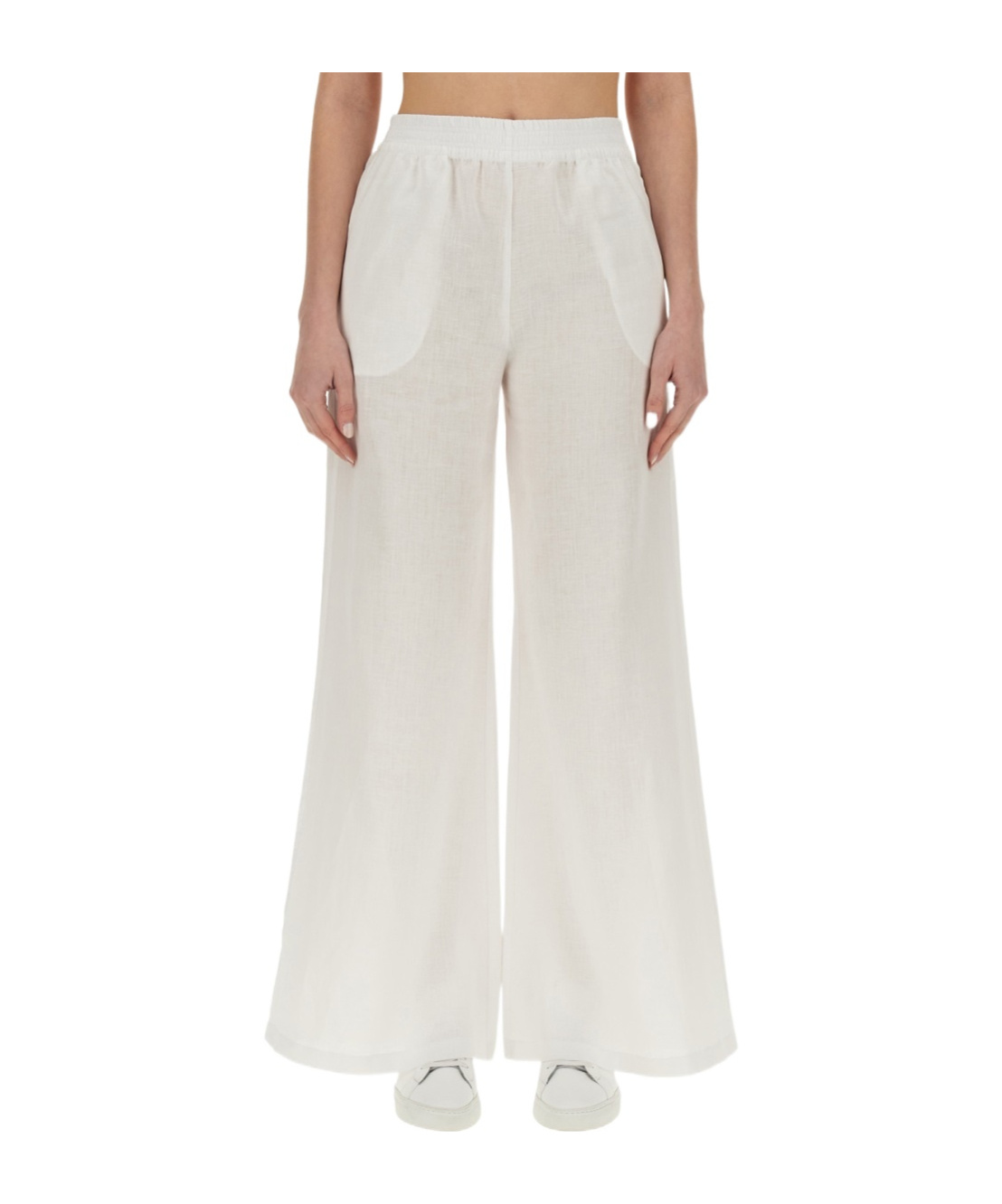 Fabiana Filippi Wide-leg Linen Trousers In White