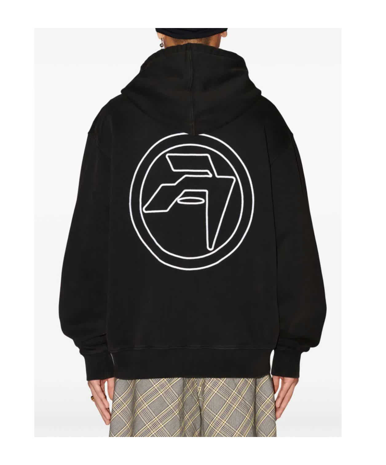 Ambush Drawstring Hood Cotton Sweatshirt In Black