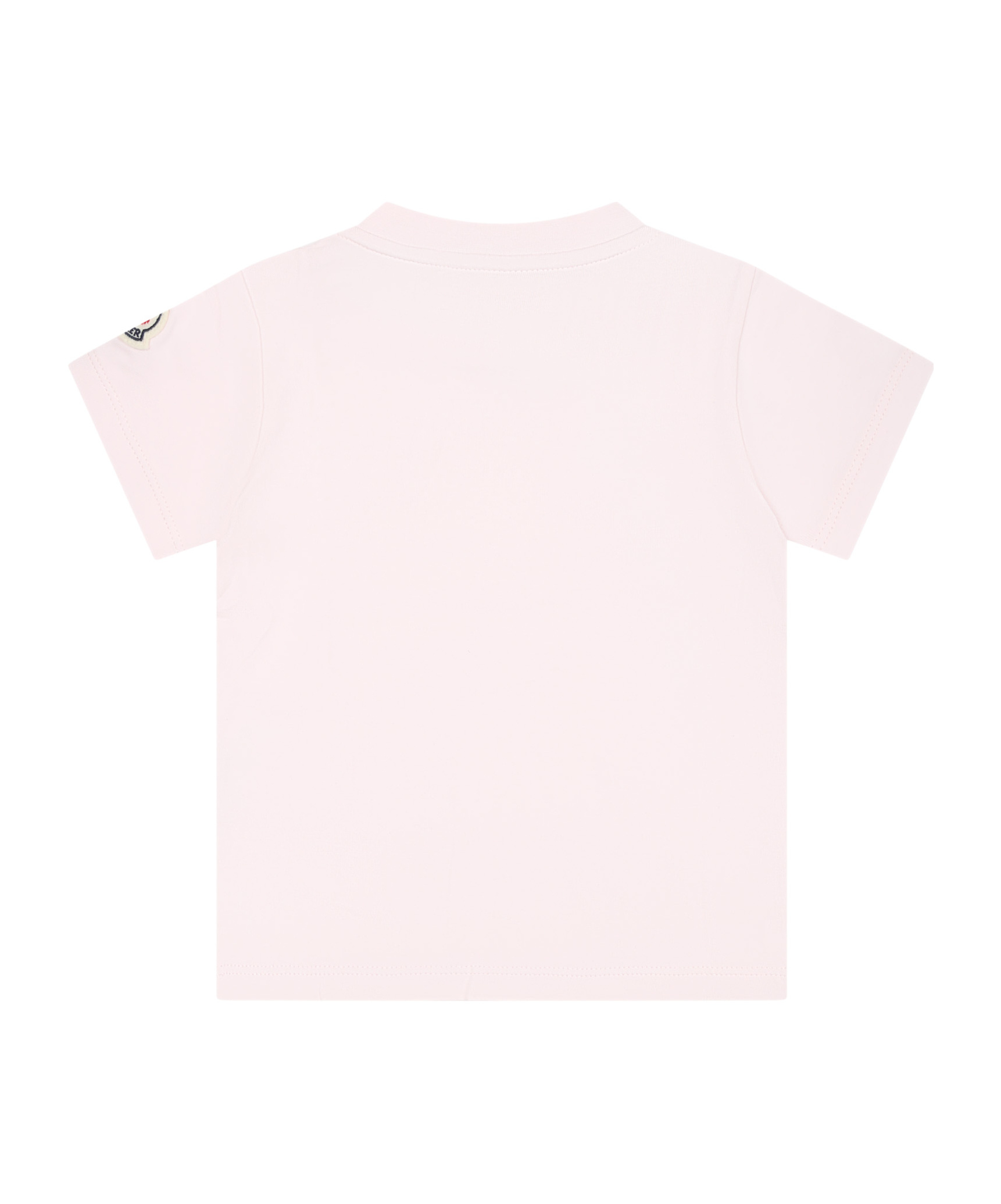 Moncler Enfant Logo Patch Crewneck T-shirt In Pink