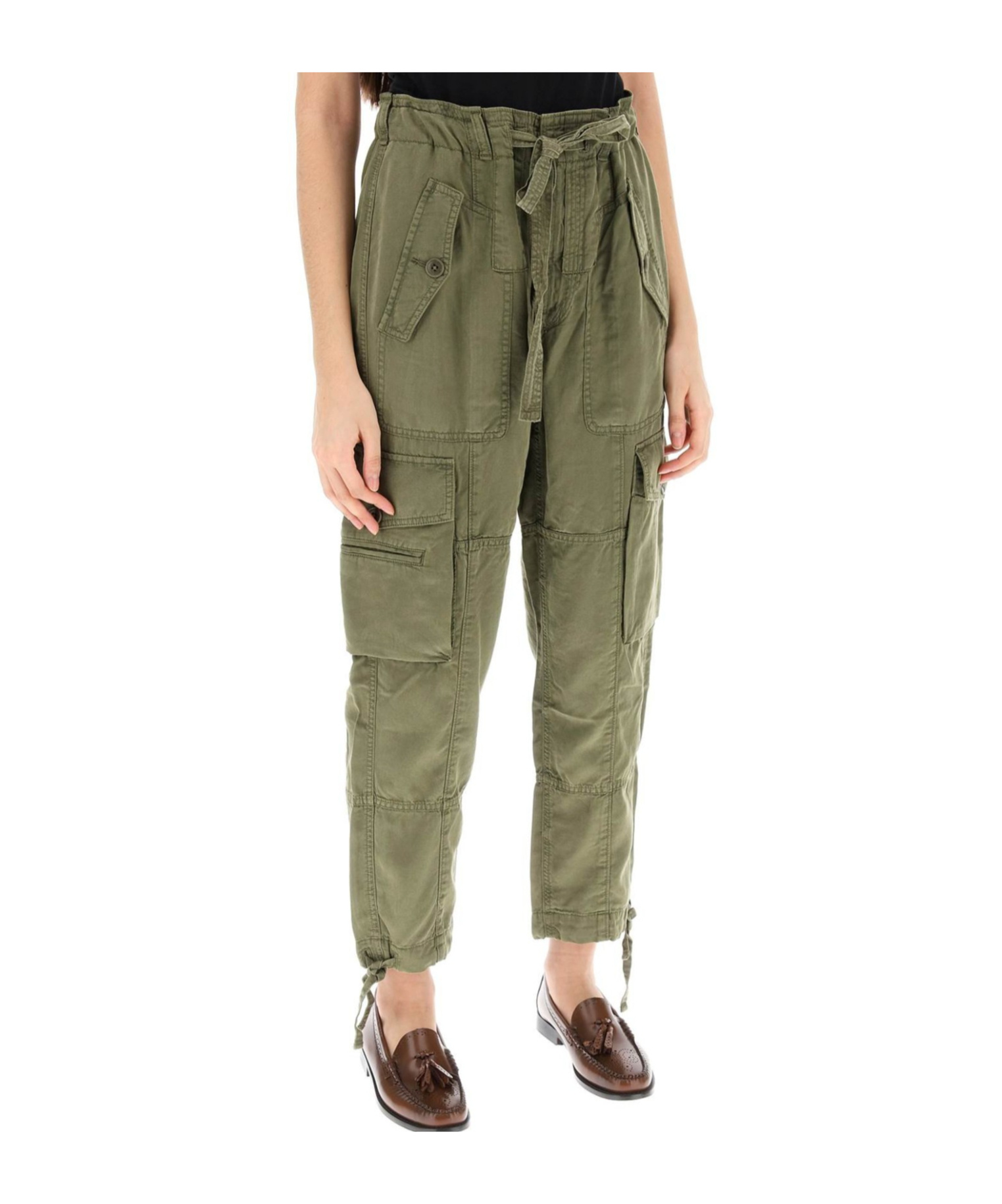 Shop Polo Ralph Lauren Cargo-style Tapered Trousers In Green