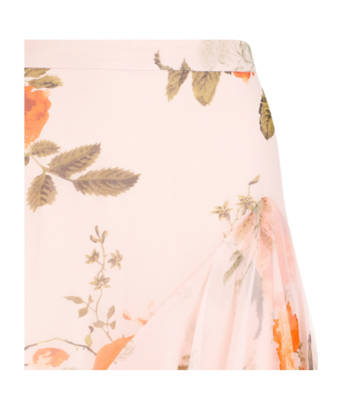 Shop Erdem Floral-print Tiered Maxi Skirt In Nude