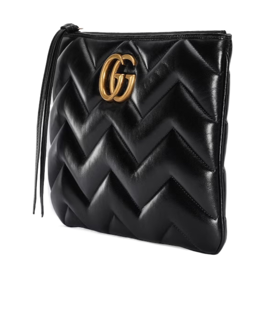 Gucci Gg Marmont Leather Clutch In Black