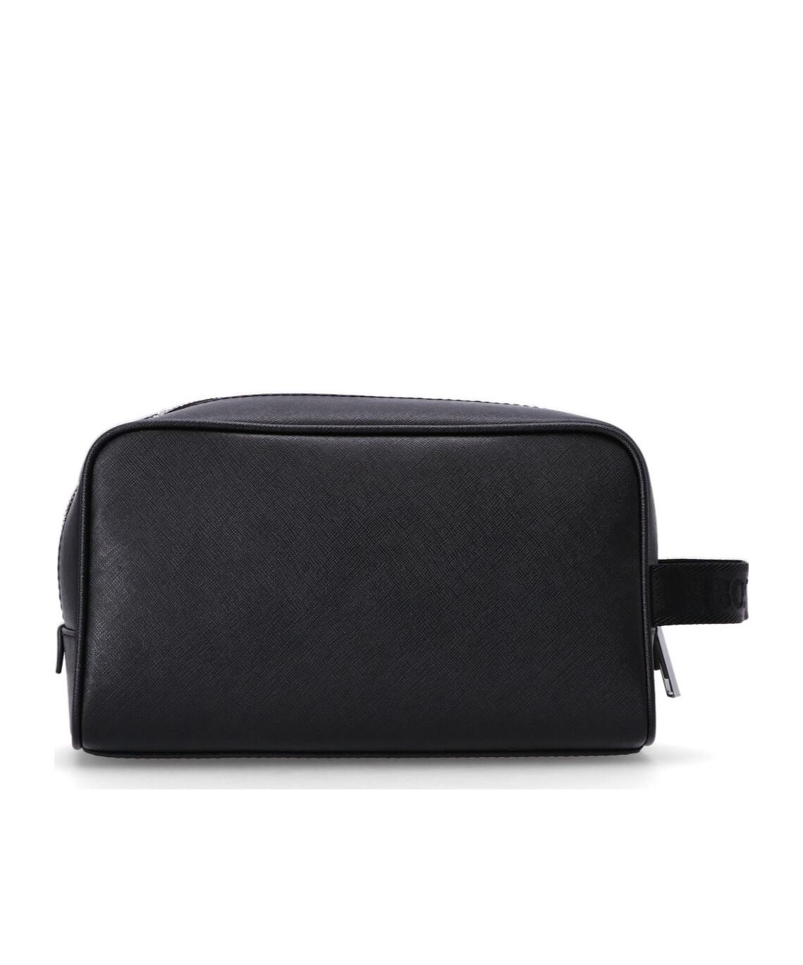 HUGO BOSS LOGO-PRINT LEATHER WASH BAG