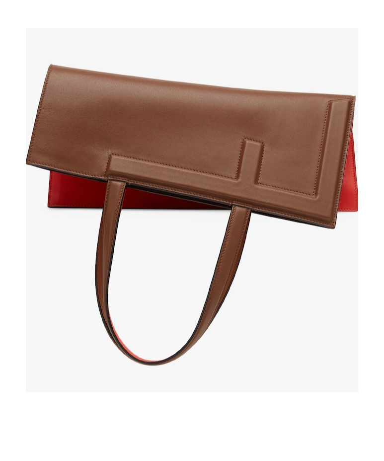 Fendi Leather Tote Medium Colour-block Design In Red