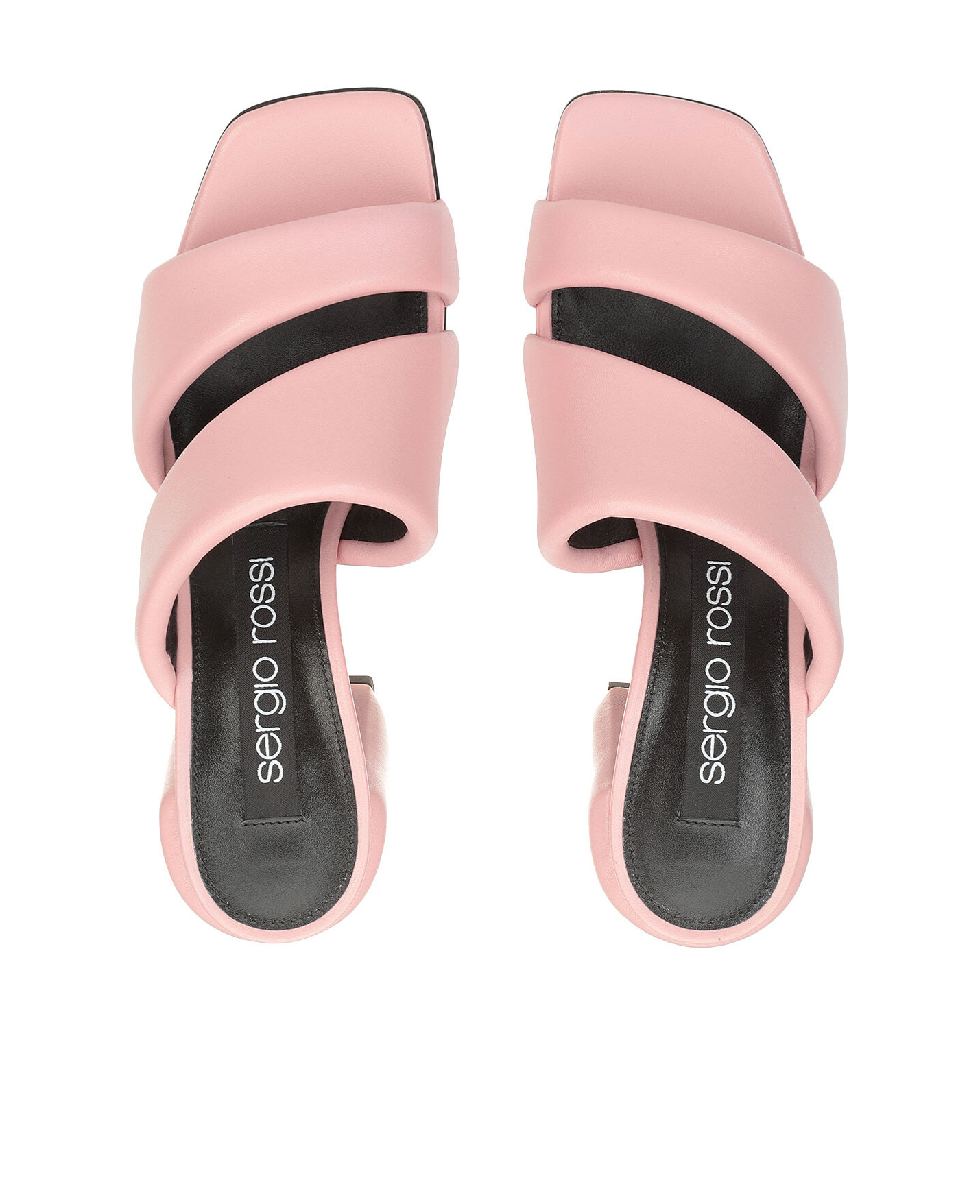 Sergio Rossi Square-headed High-heeled Sandals In Pink