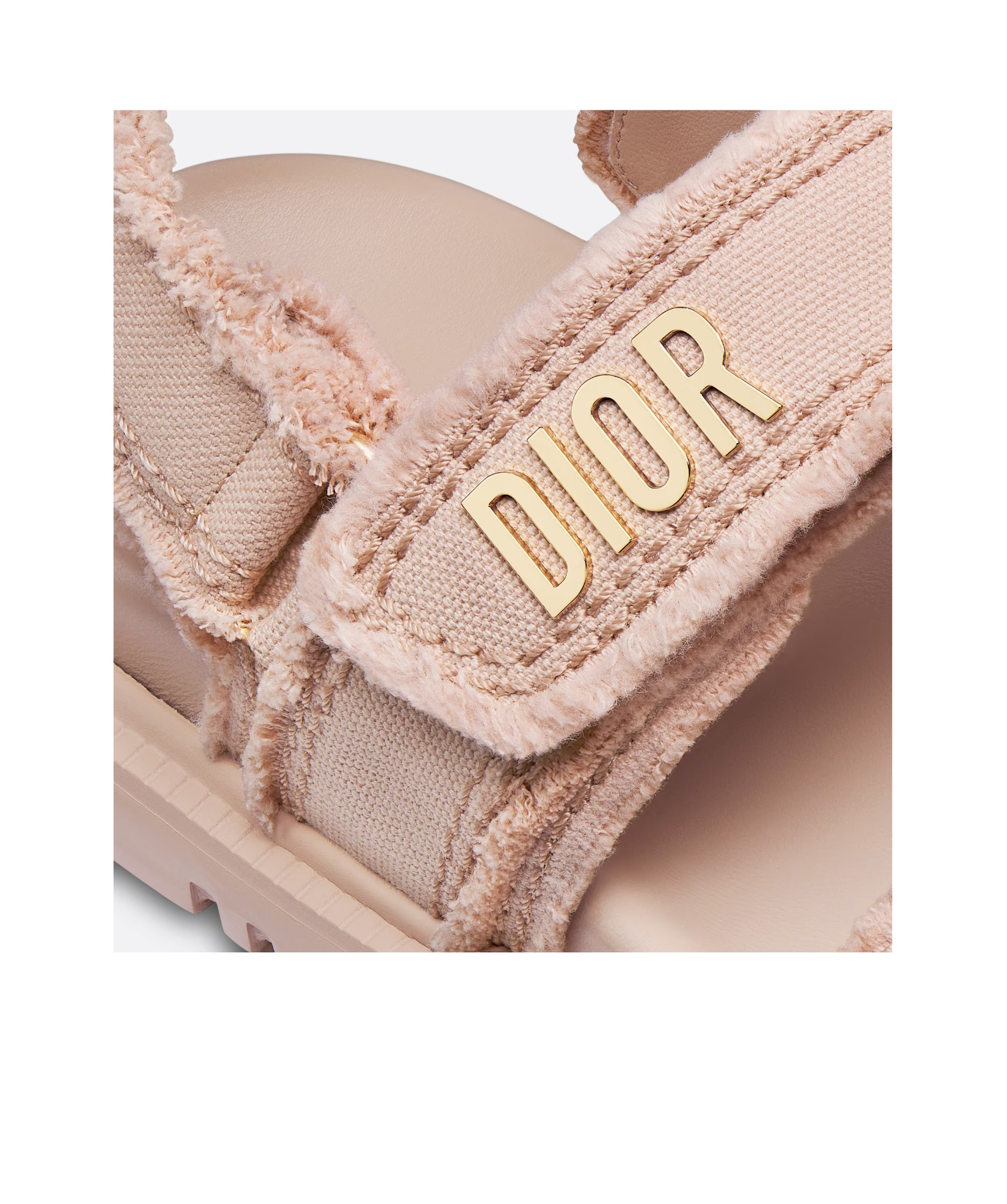 Dior Act Open Toe Flat Sandals In Nude