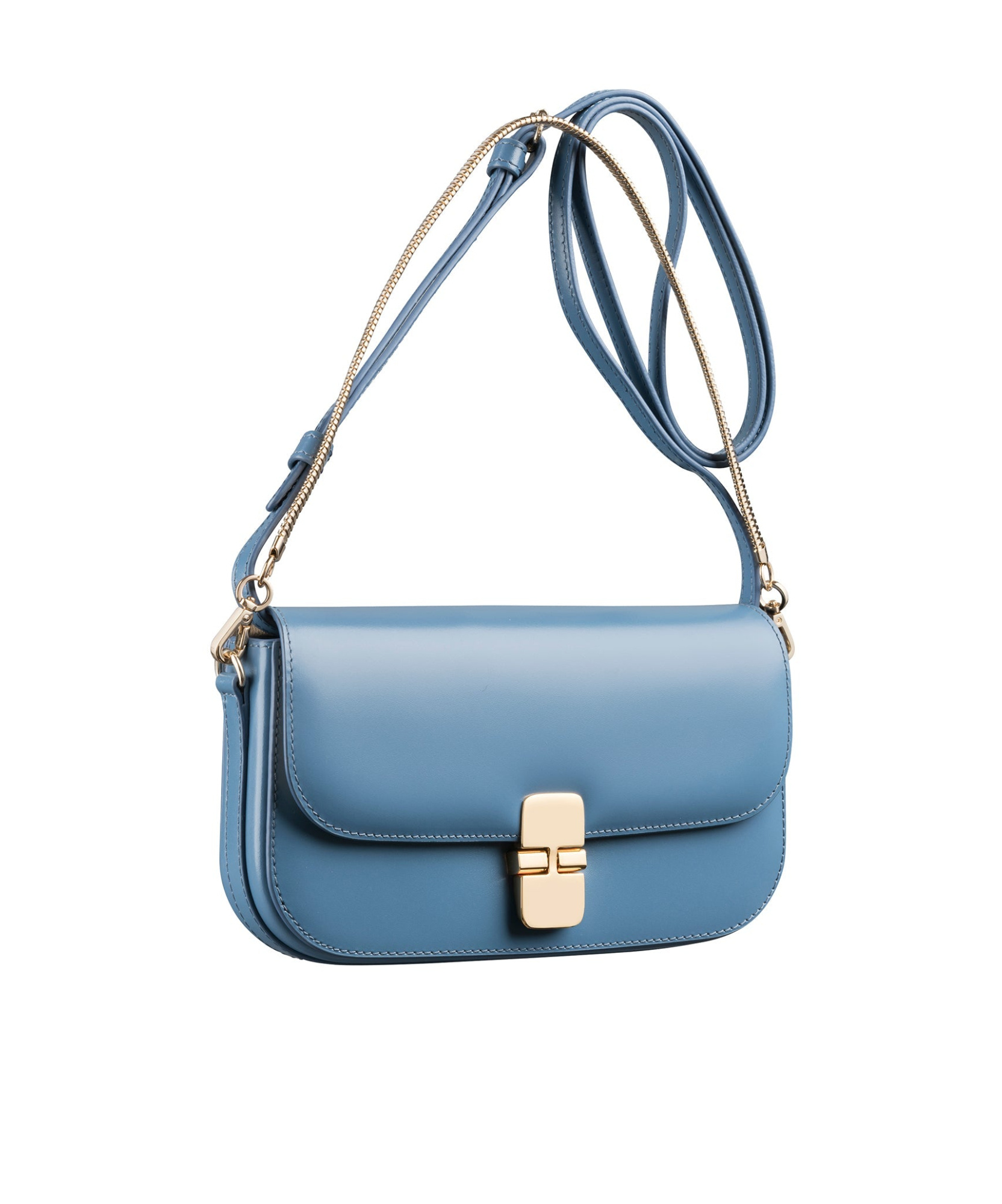 Shop Apc Grace Chaine Leather Clutch Bag In Blue