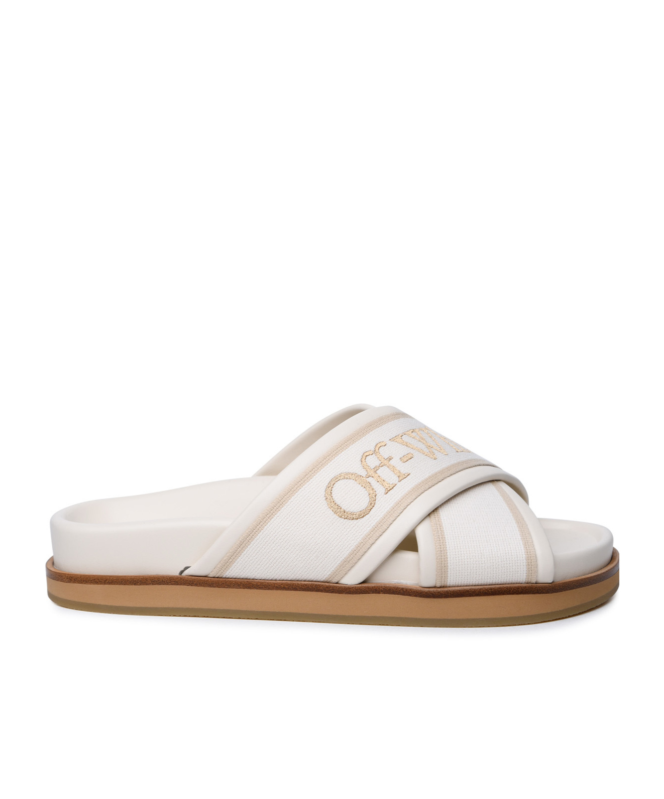 Shop Off-white Logo-embroidered Slides In White