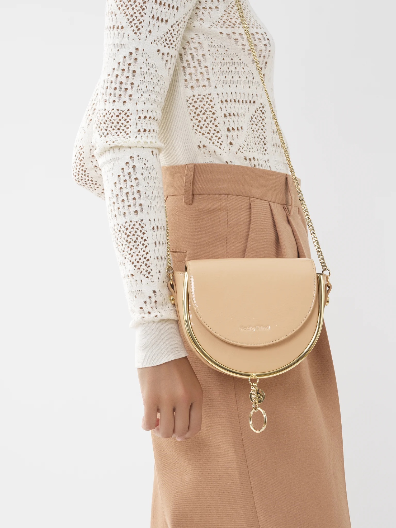 See By Chloé Mara Chain Shoulder Bag In Nude
