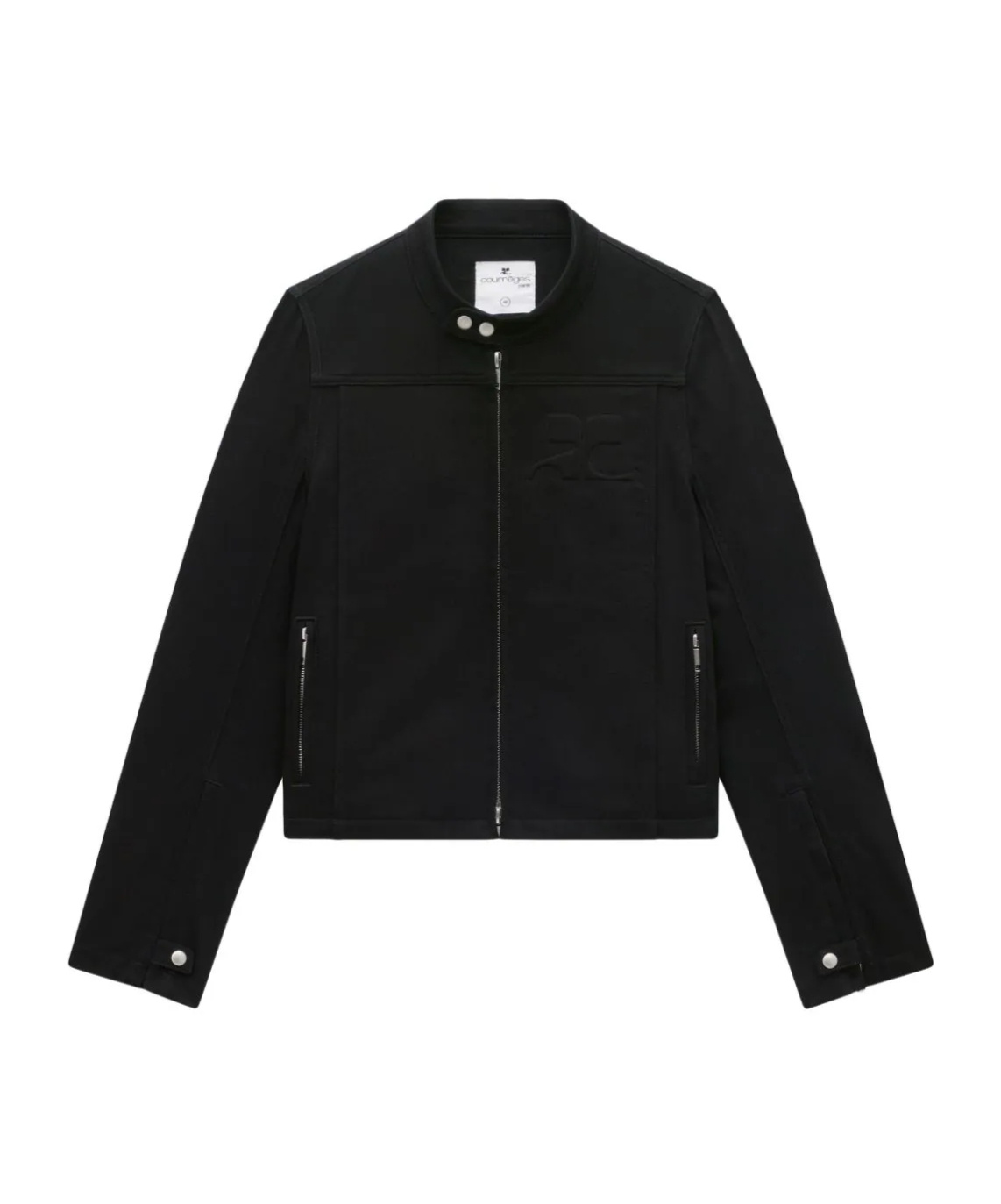 Courrèges Zip-up Denim Jacket In Black