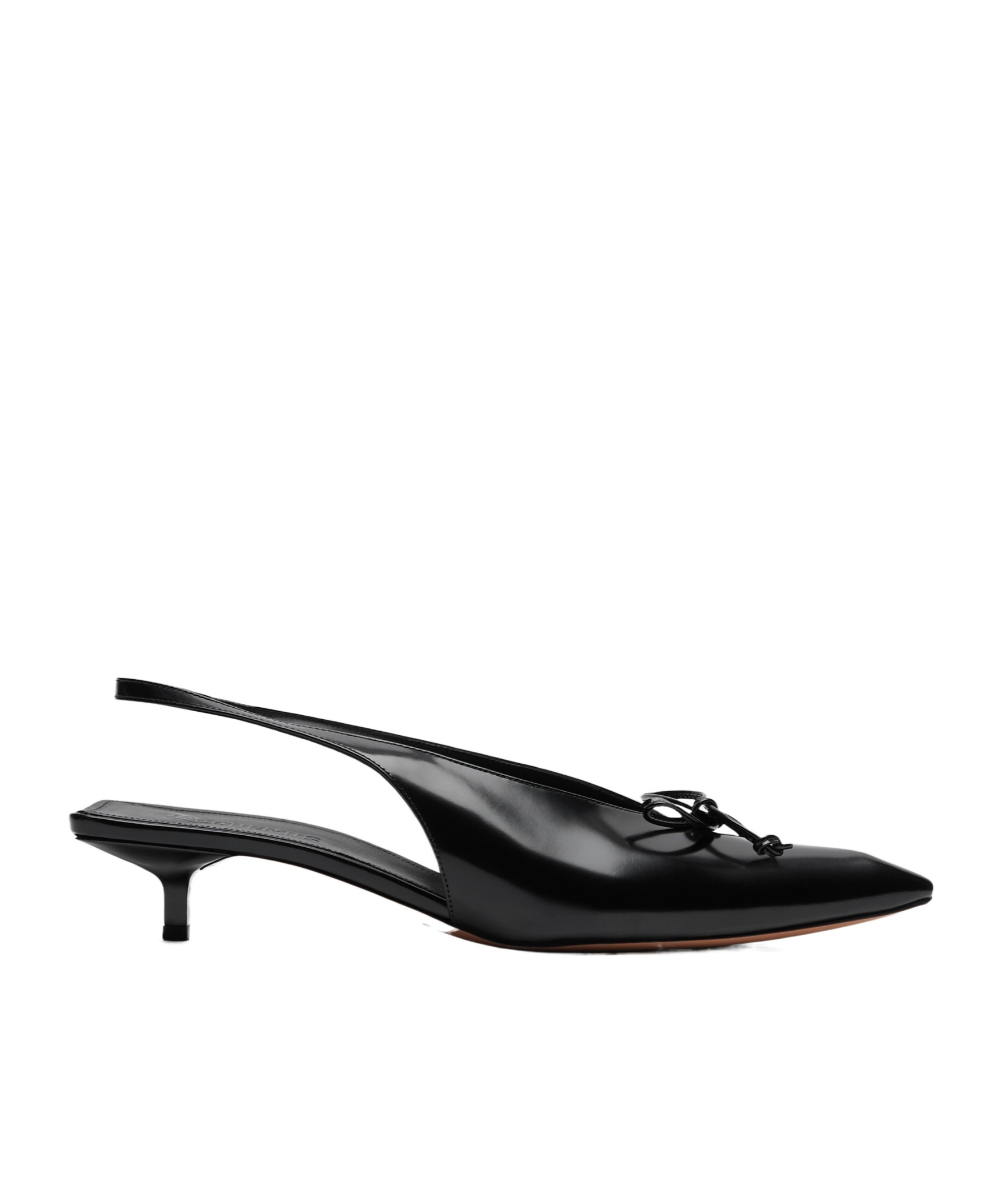 Jacquemus Cubisto Bow-detailed Leather Slingback Pumps In Black
