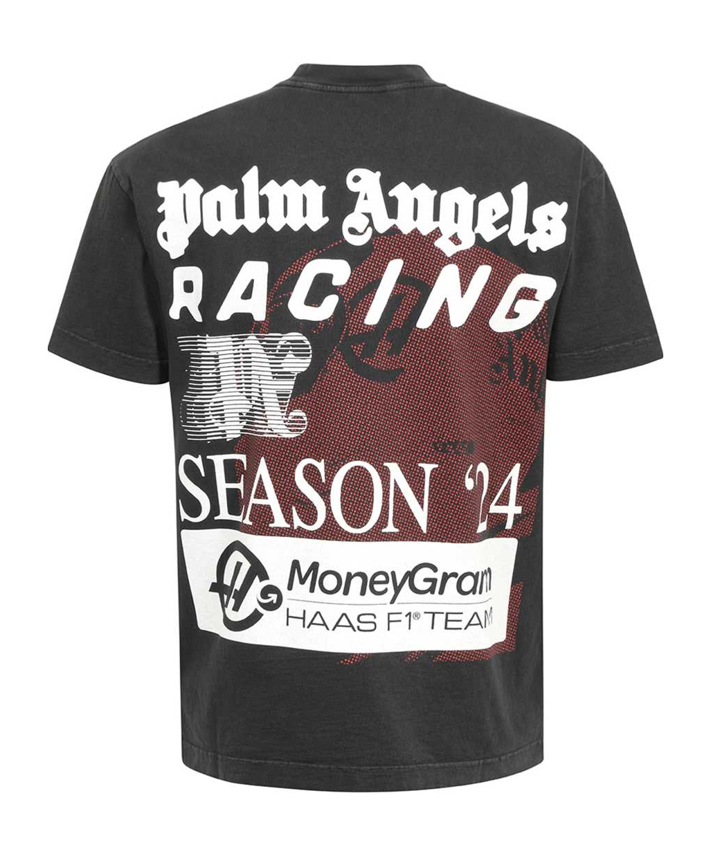 Palm Angels X Haas Racing-printed Crewneck T-shirt In Black