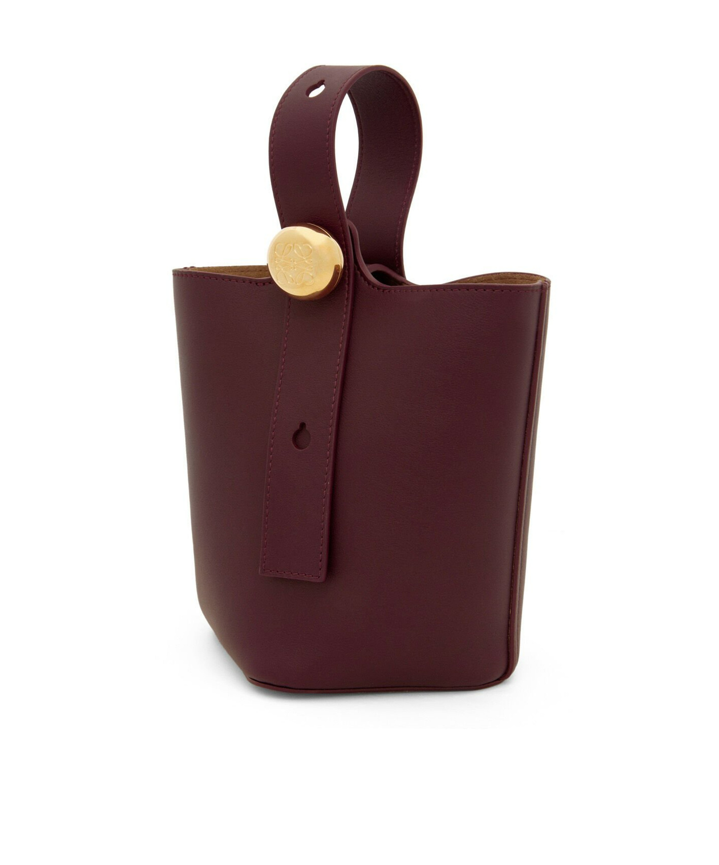 Loewe Mini Pebbled Leather Bucket Bag In Red