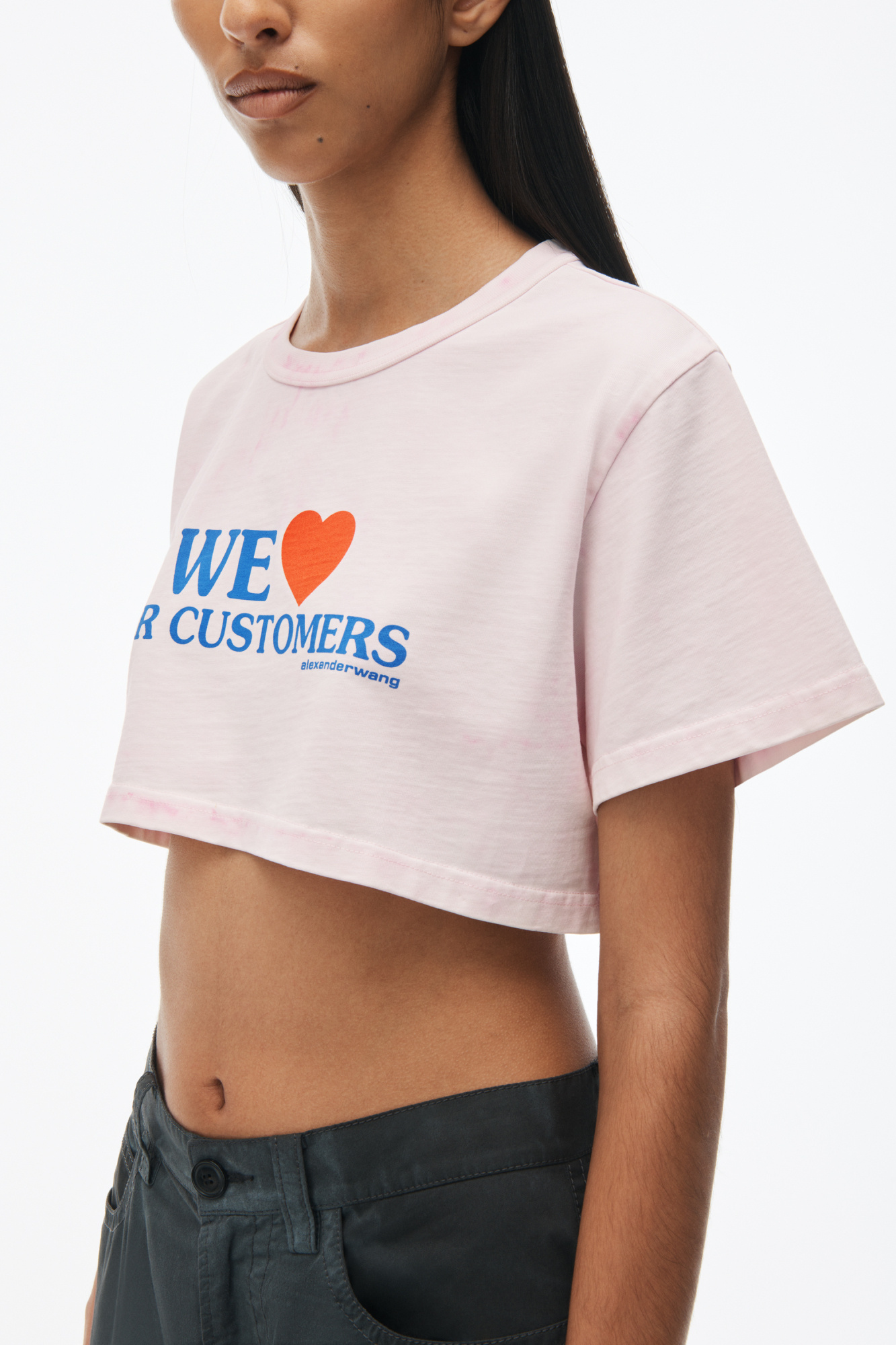 Alexander Wang We Love Our Customers-print Cotton T-shirt In Pink
