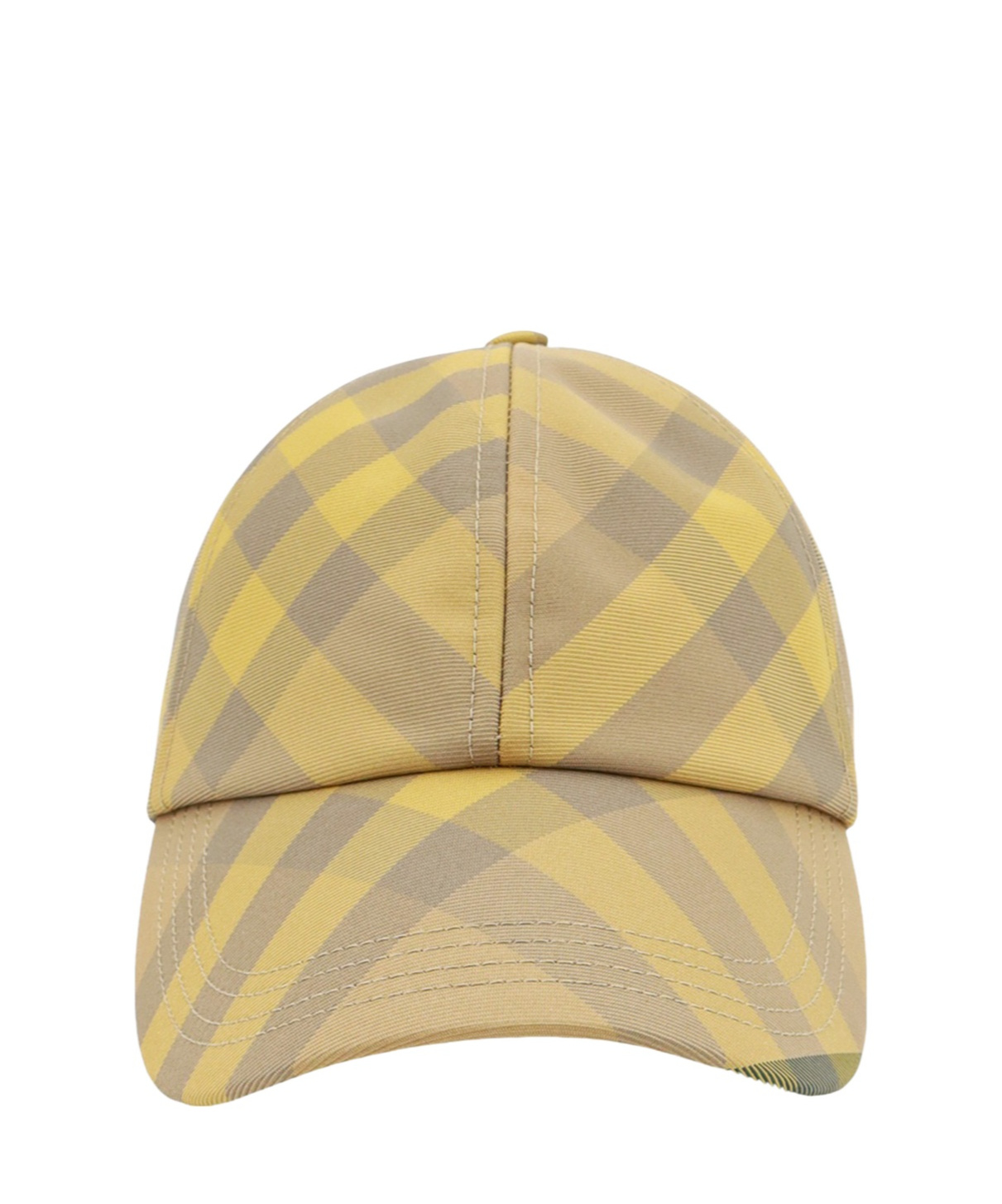 Burberry Womens Cedar Washed-check Woven Cap In Nude