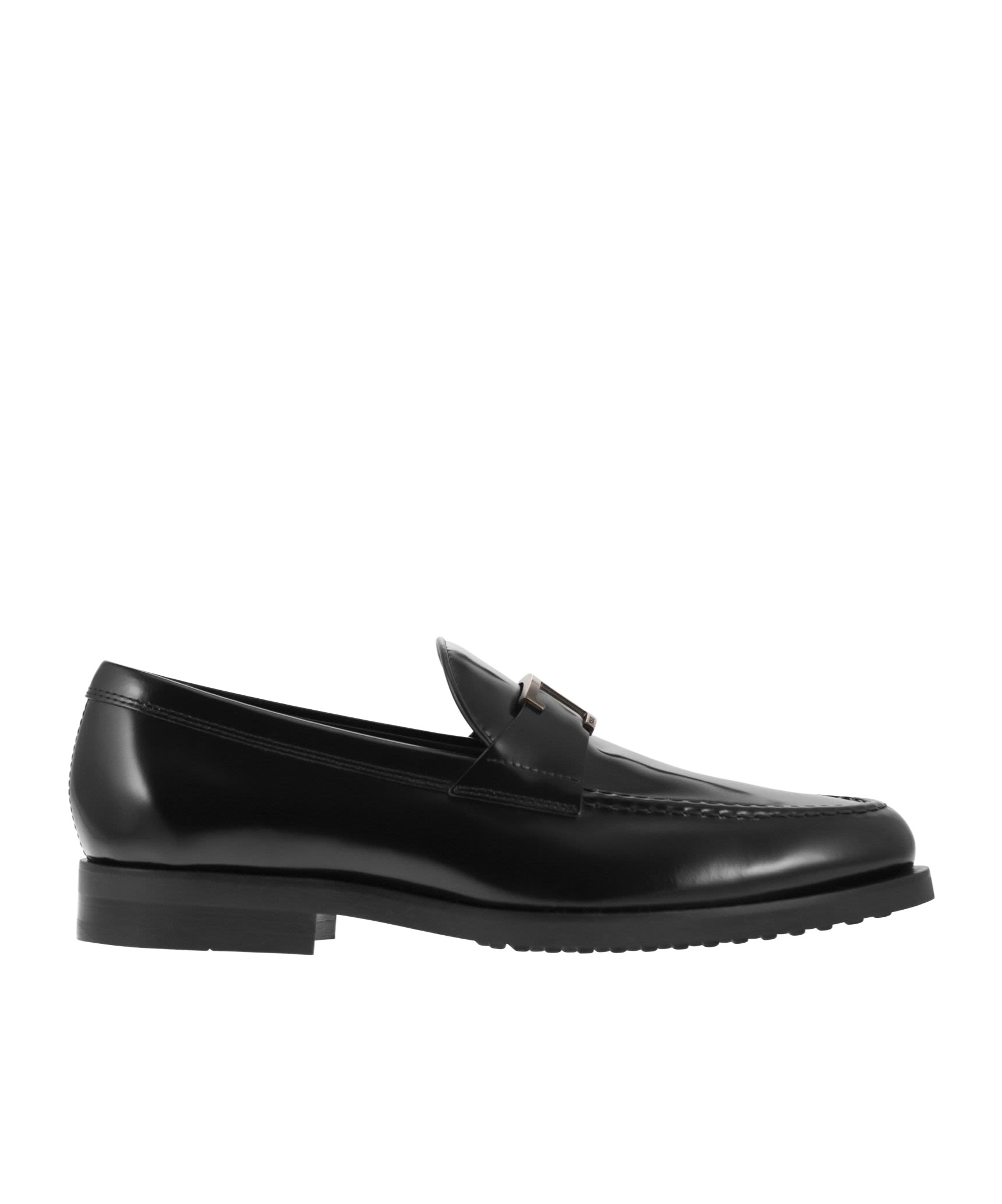 Tod's Smooth Leather Moccasin Loafers With Subtle Stitching In Black