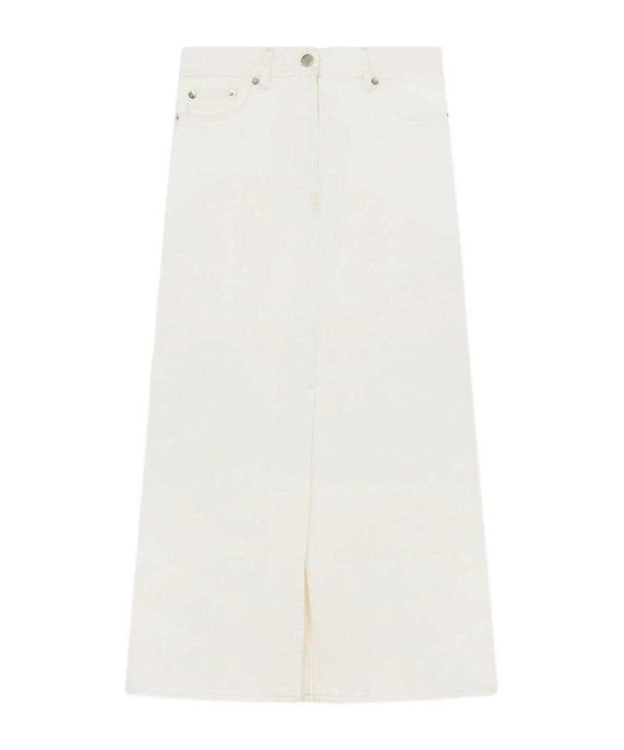 LOULOU STUDIO STRAIGHT DENIM MIDI SKIRT