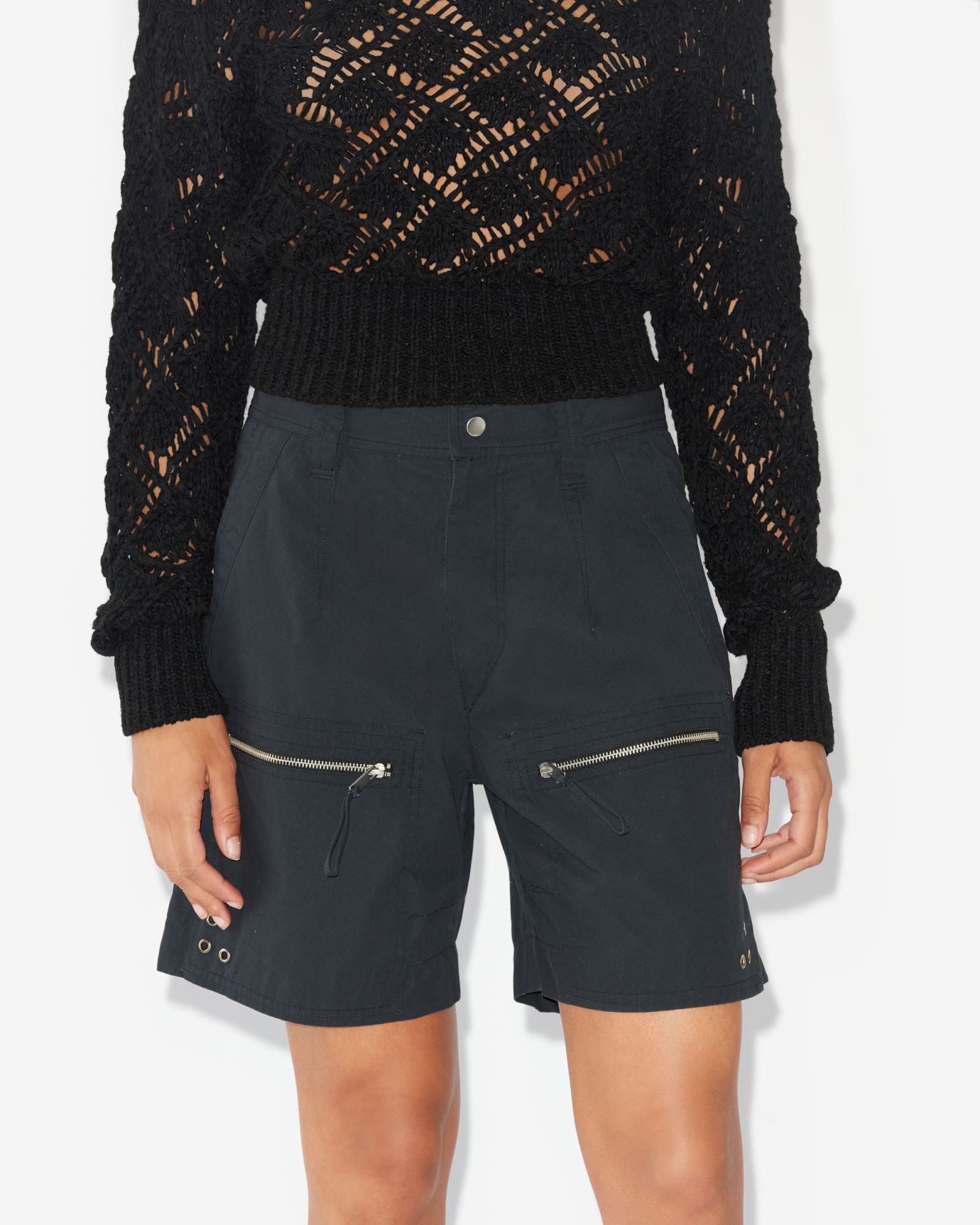 Isabel Marant Étoile Kynan Cotton Shorts In Black