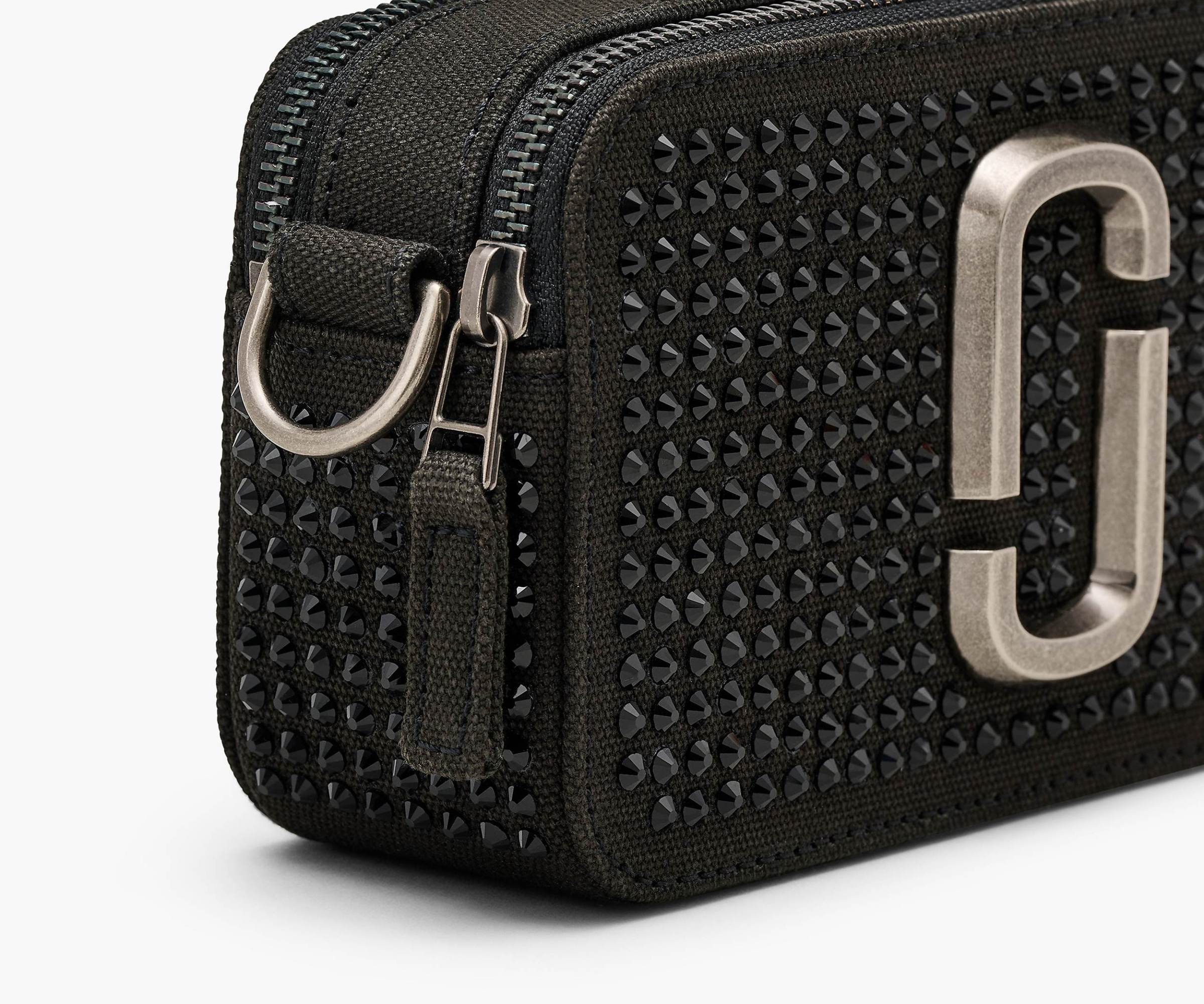 Marc Jacobs The Snapshot Crystal Embellished Camera Bag In Black
