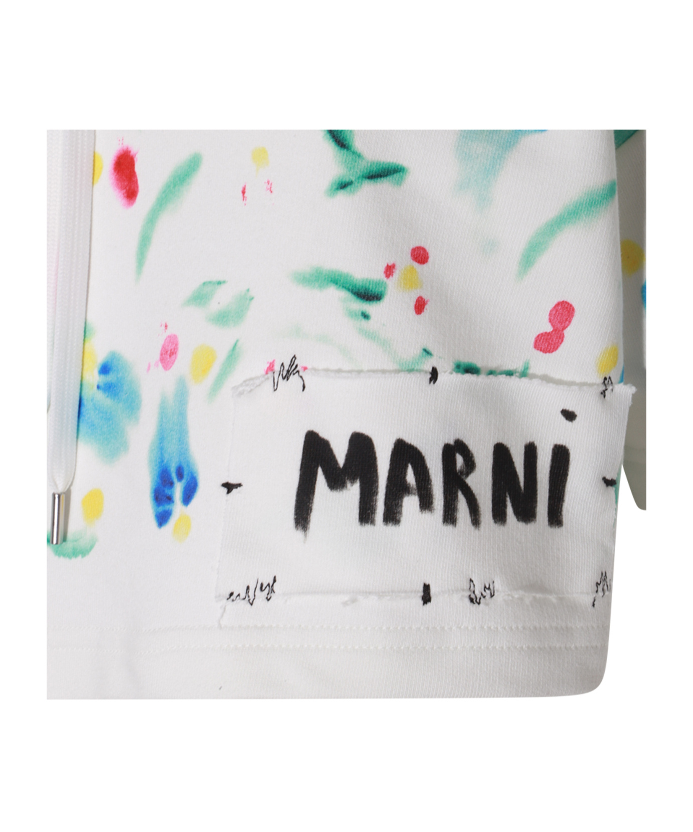 MARNI MARNI LOGO PATCH CROPPED HOODIE