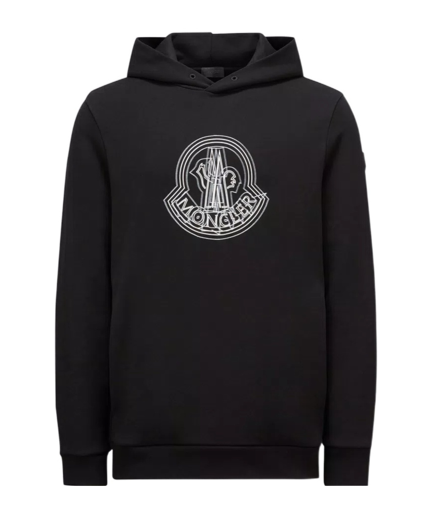 Moncler Hooded Sweater Kangaroo Pocket In Black