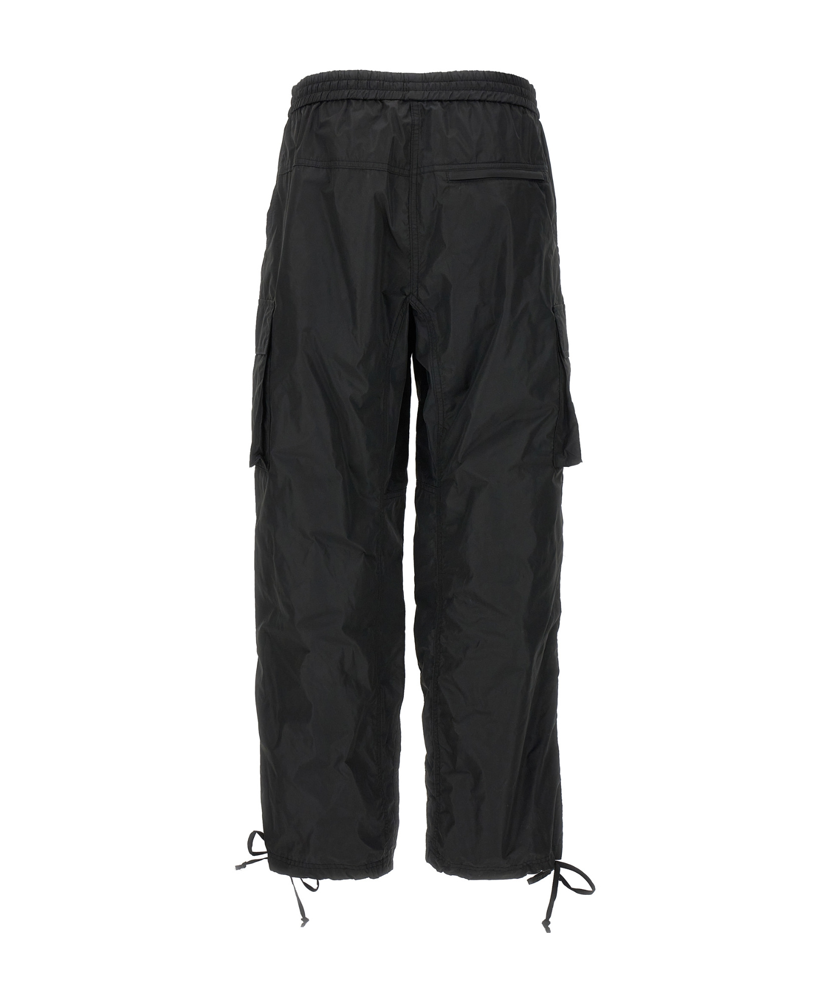 Msgm Cargo-pockets Crepe Trousers In Black
