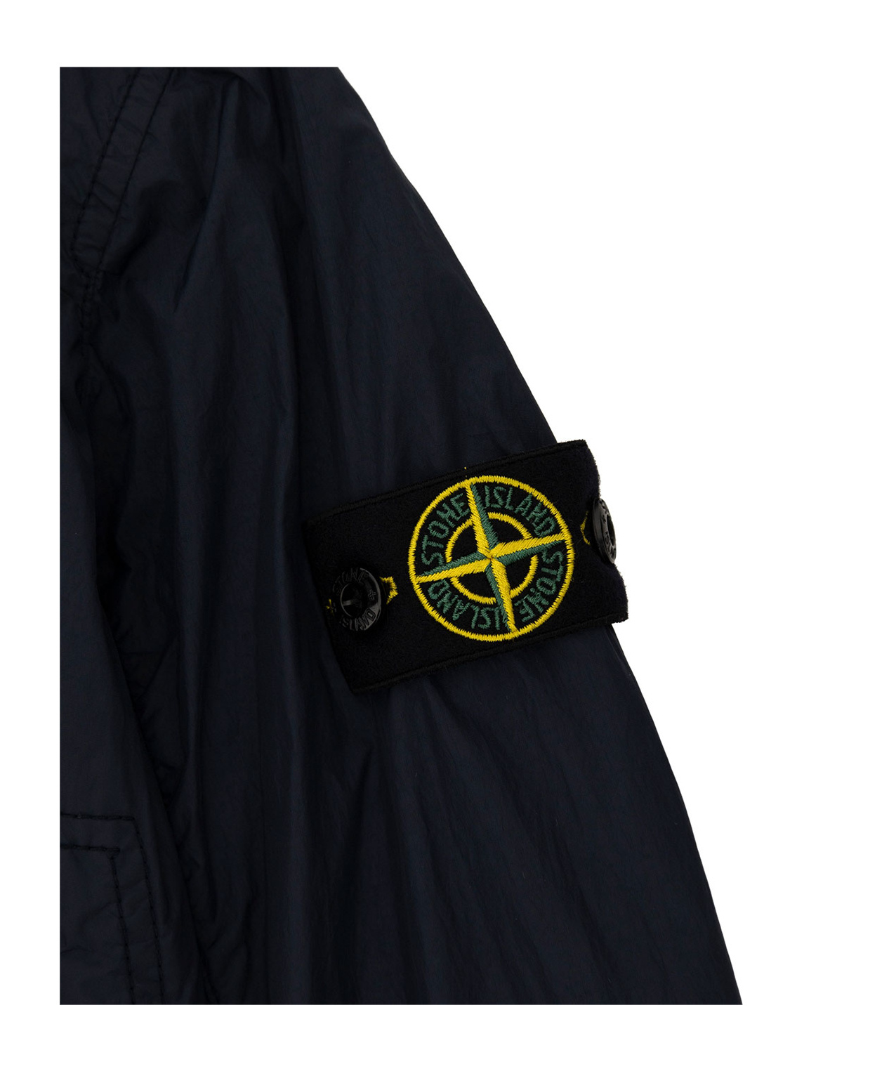 Stone Island Compass-badge Hooded Jacket In Blue