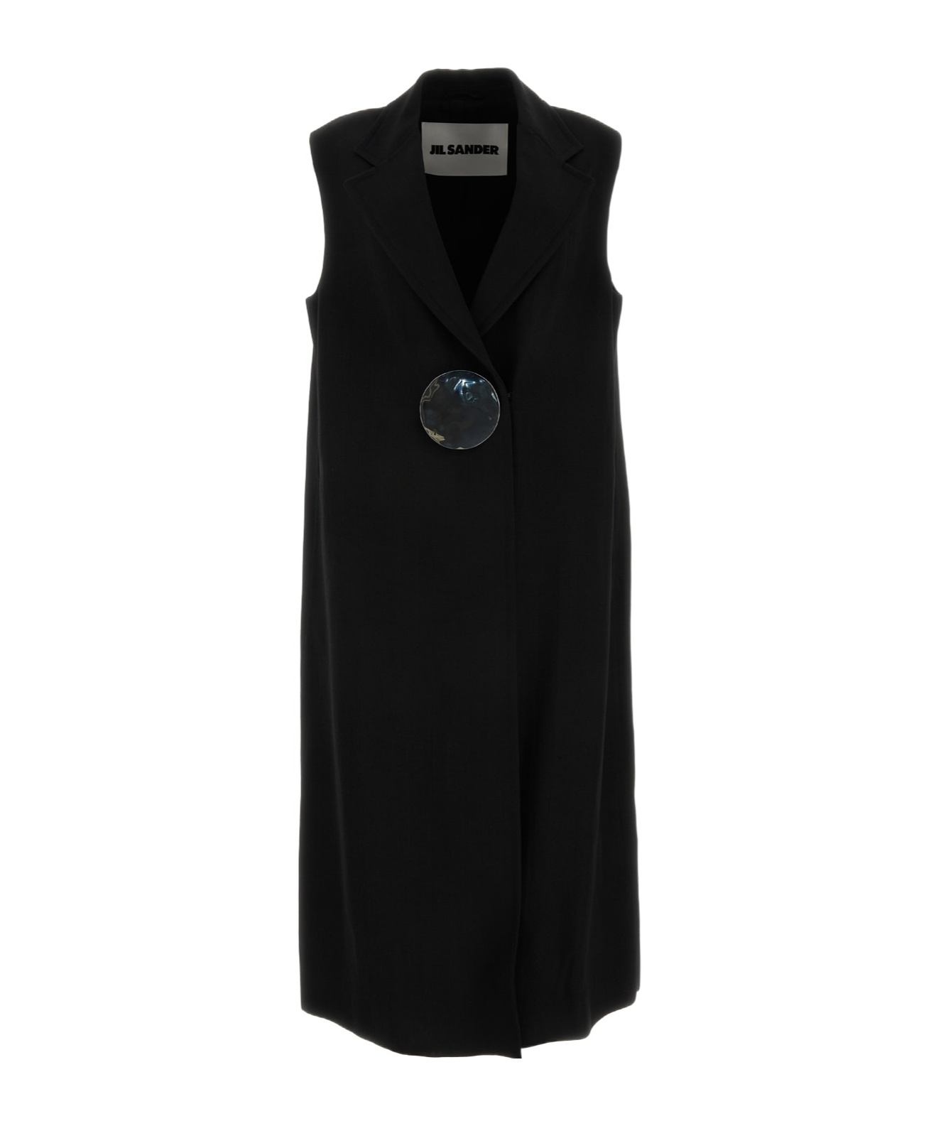 Jil Sander Button-fastening Tailored Crepe Gilet In Black