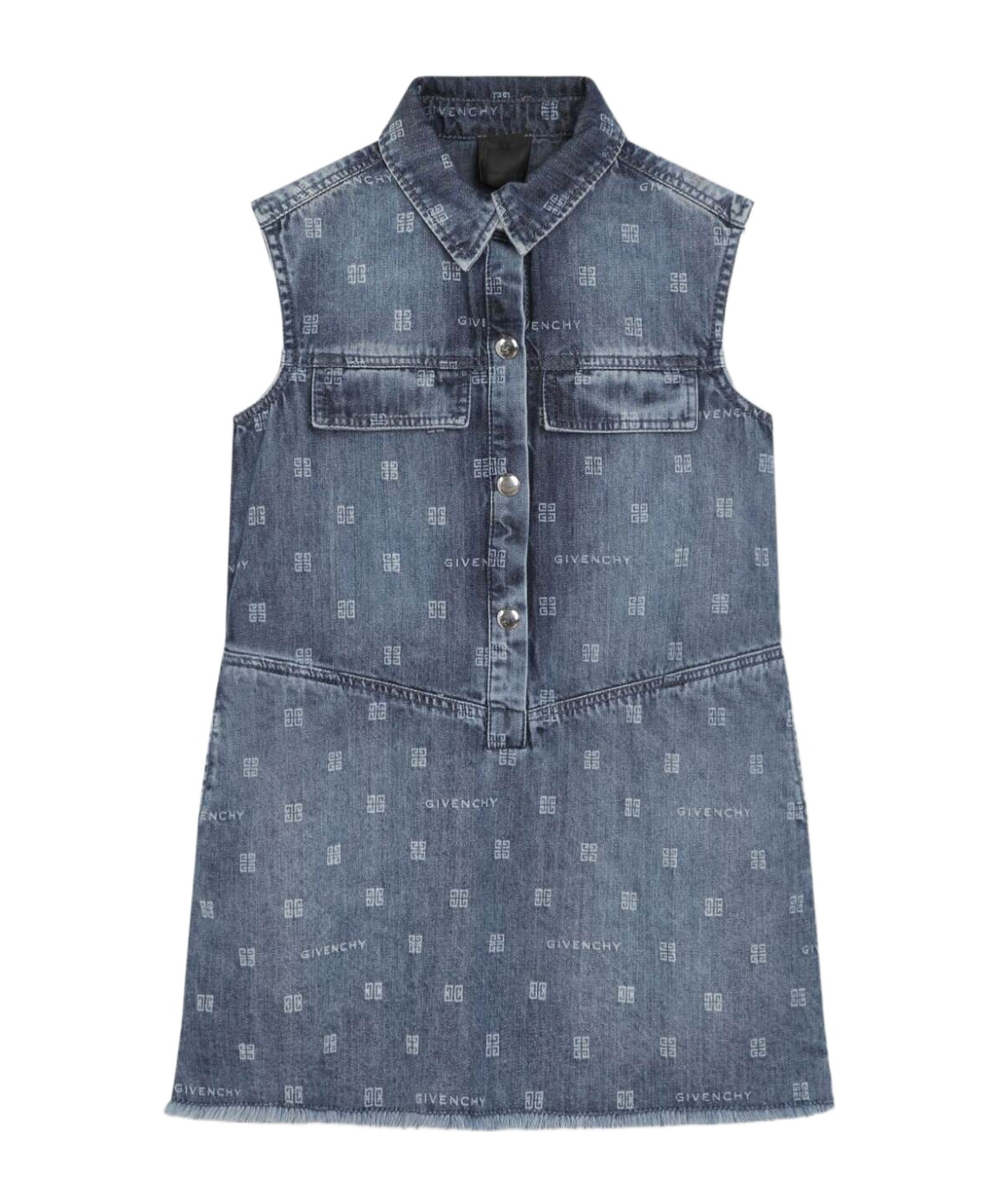 Givenchy 4g-pattern Denim Dress In Gray