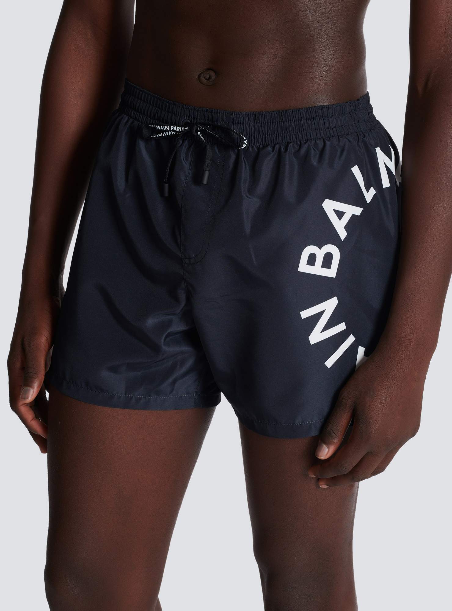 Shop Balmain Swim Shorts In Black