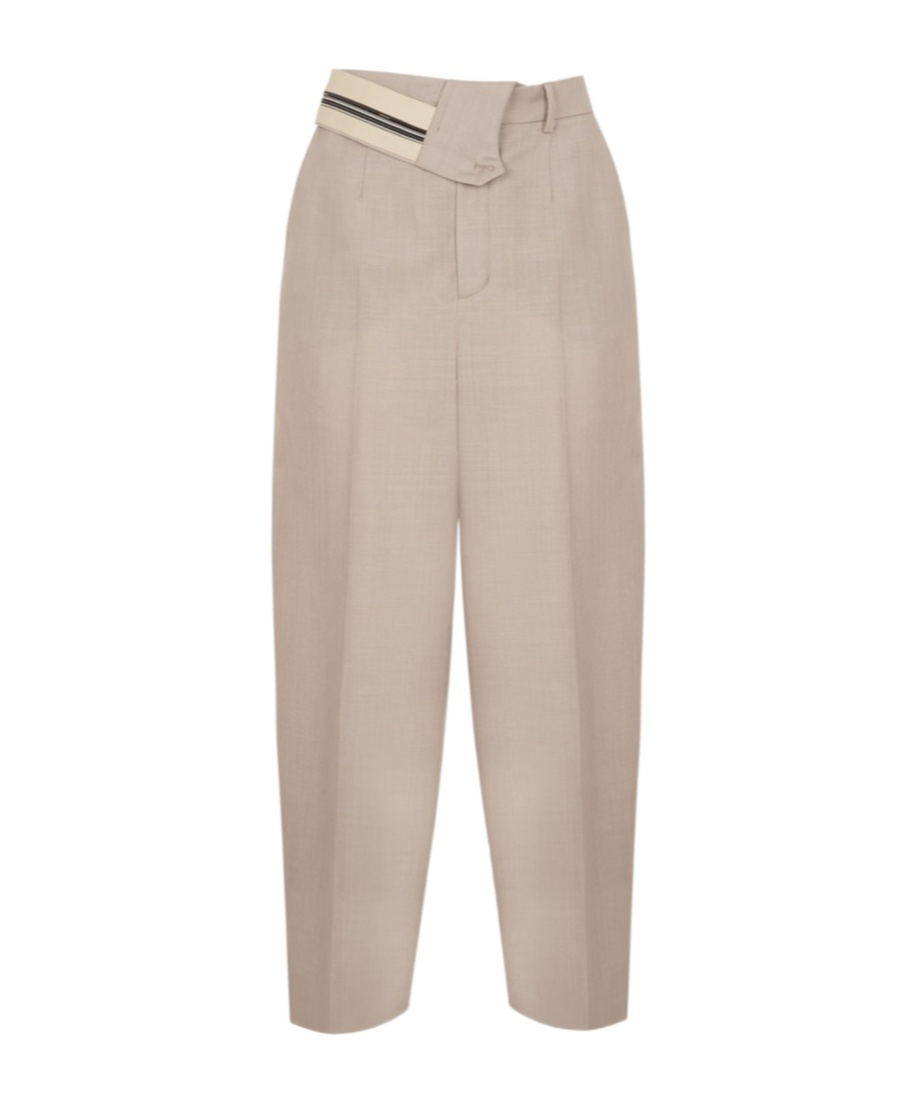 Fendi Pressed-crease Straight Trousers In Nude