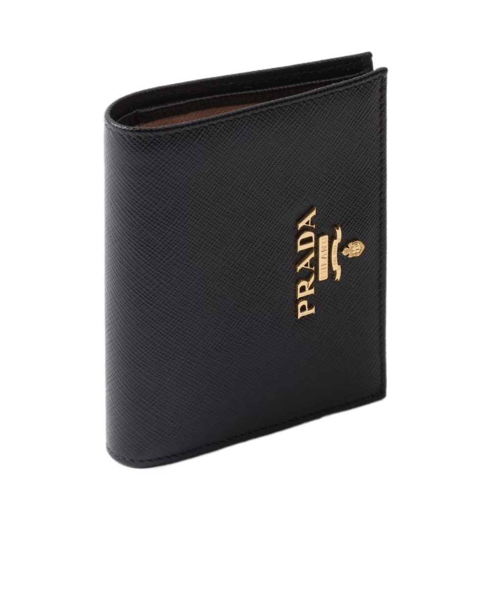 Prada Small Saffiano Leather Bifold Wallet In Black