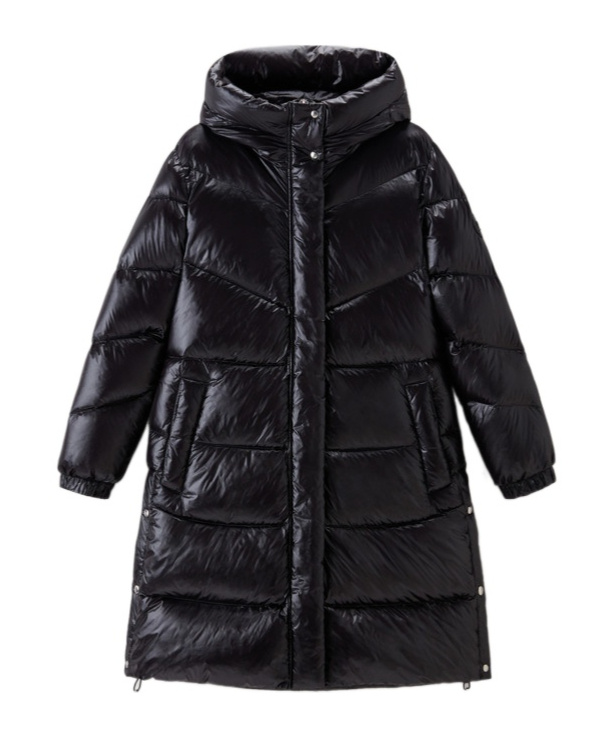 Shop Woolrich Padded Hooded Coat In Black