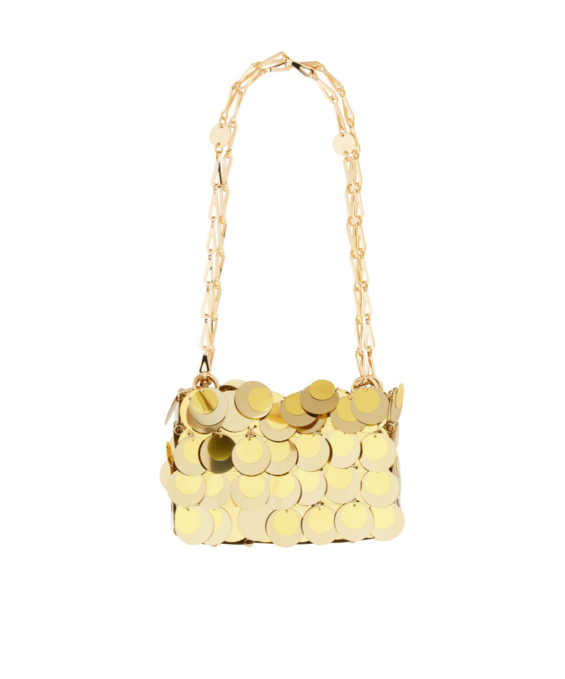 Rabanne Sparkle Discs Shoulder Bag In Nude