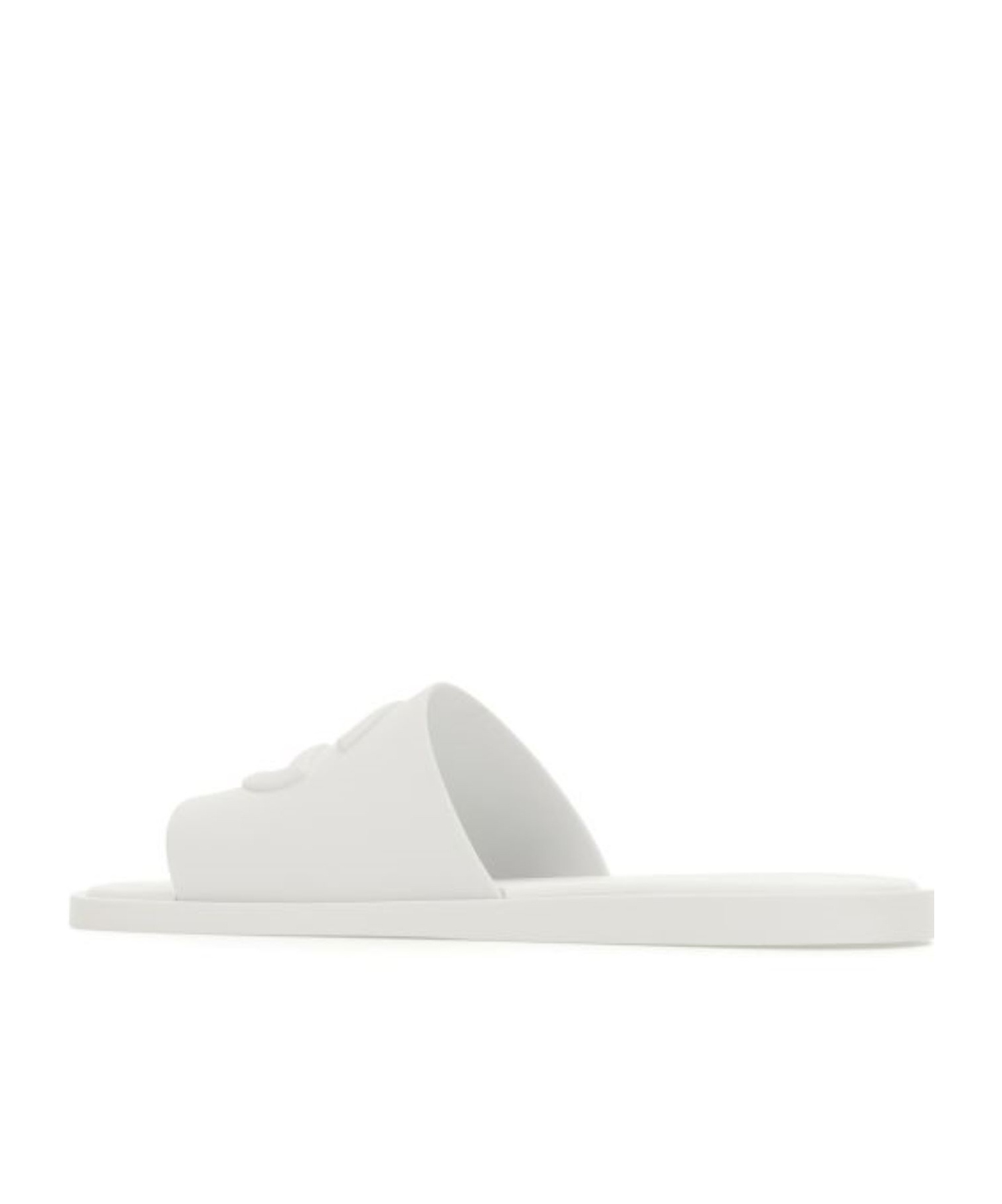 Dolce & Gabbana Open-toe Slippers With Embossed Logo In White