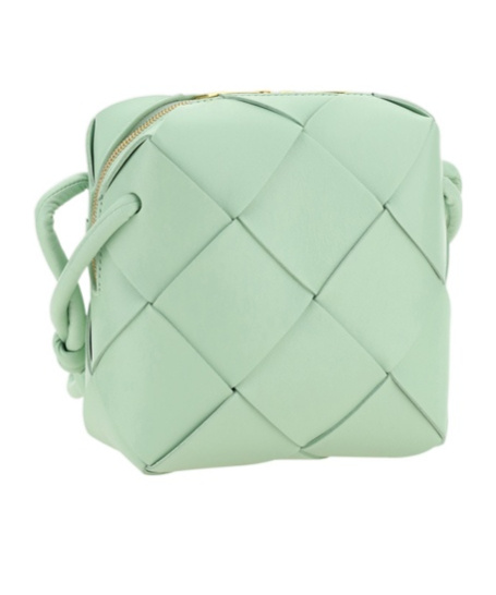 Bottega Veneta Mini Cassette Leather Camera Bag In Green