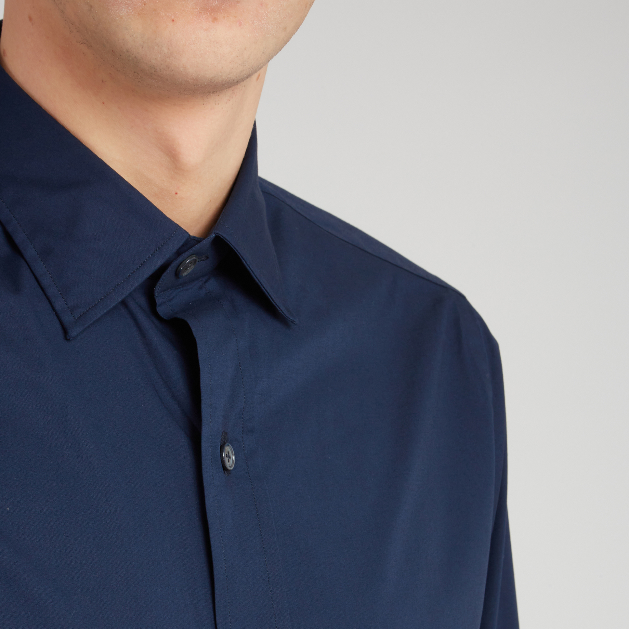 Salvatore Piccolo Buckle Long-sleeved Shirt In Blue