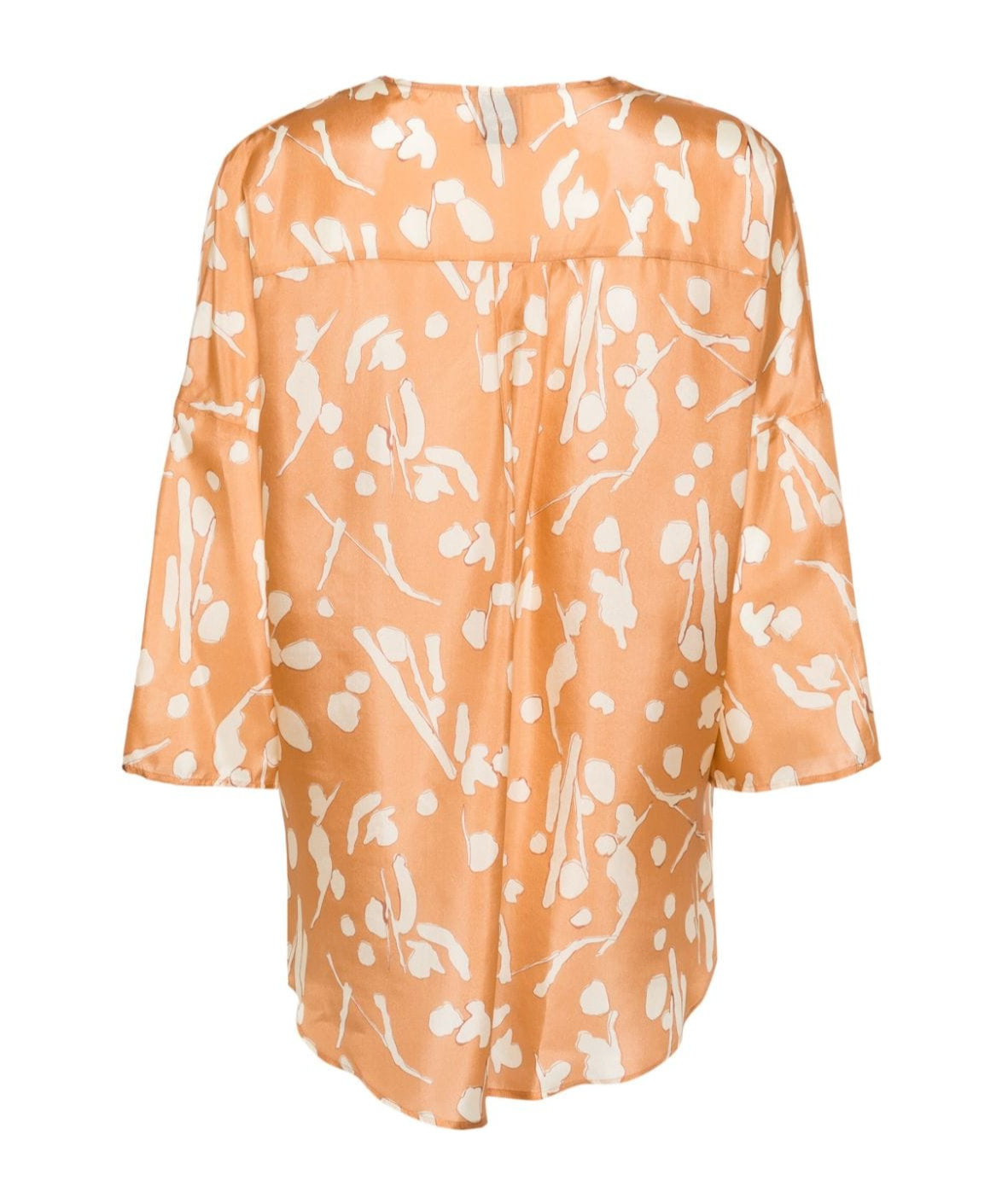 Alysi Abstract-print Silk Blouse In Nude