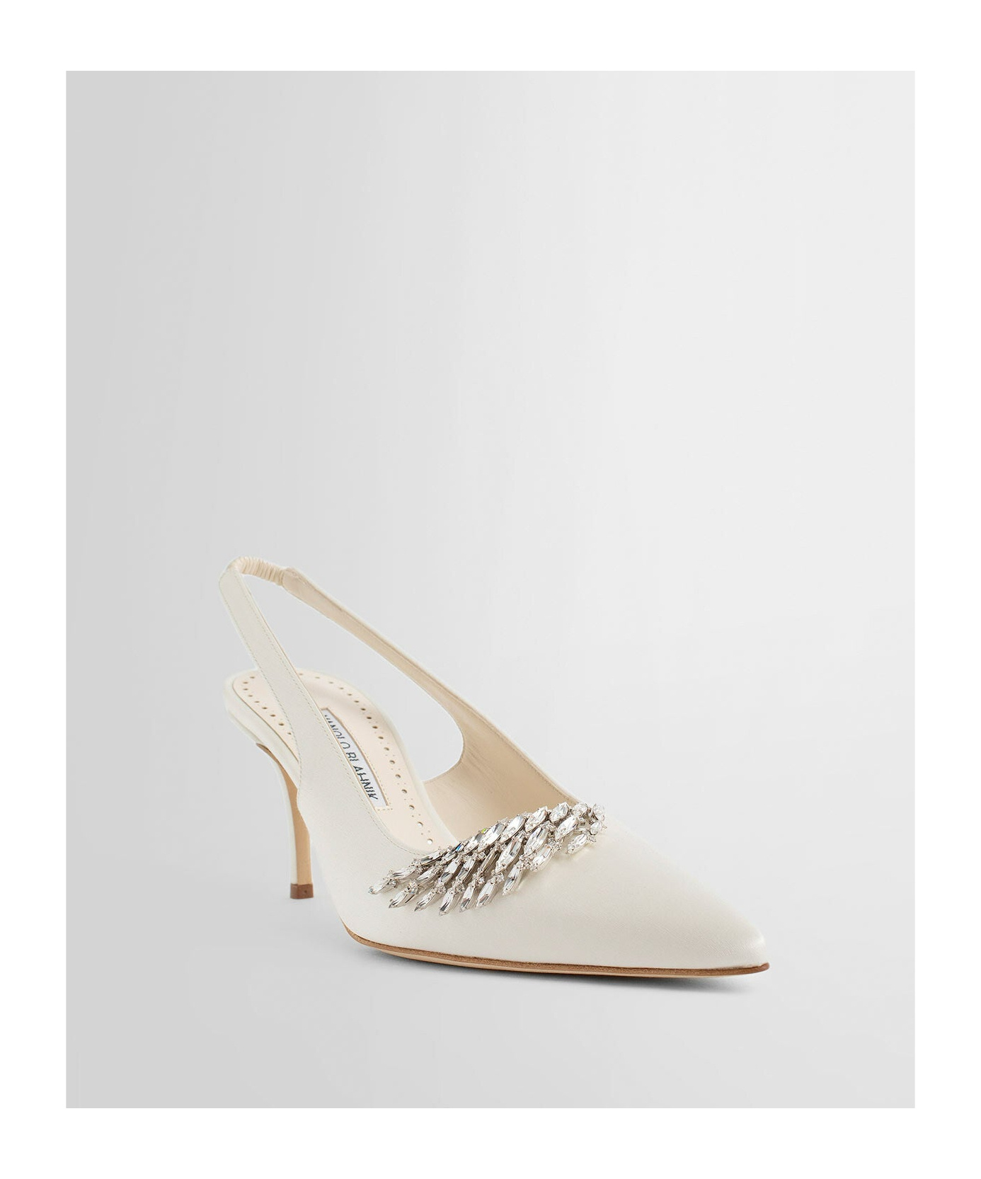 Manolo Blahnik Embellished Pointed Toe Pumps In Brown