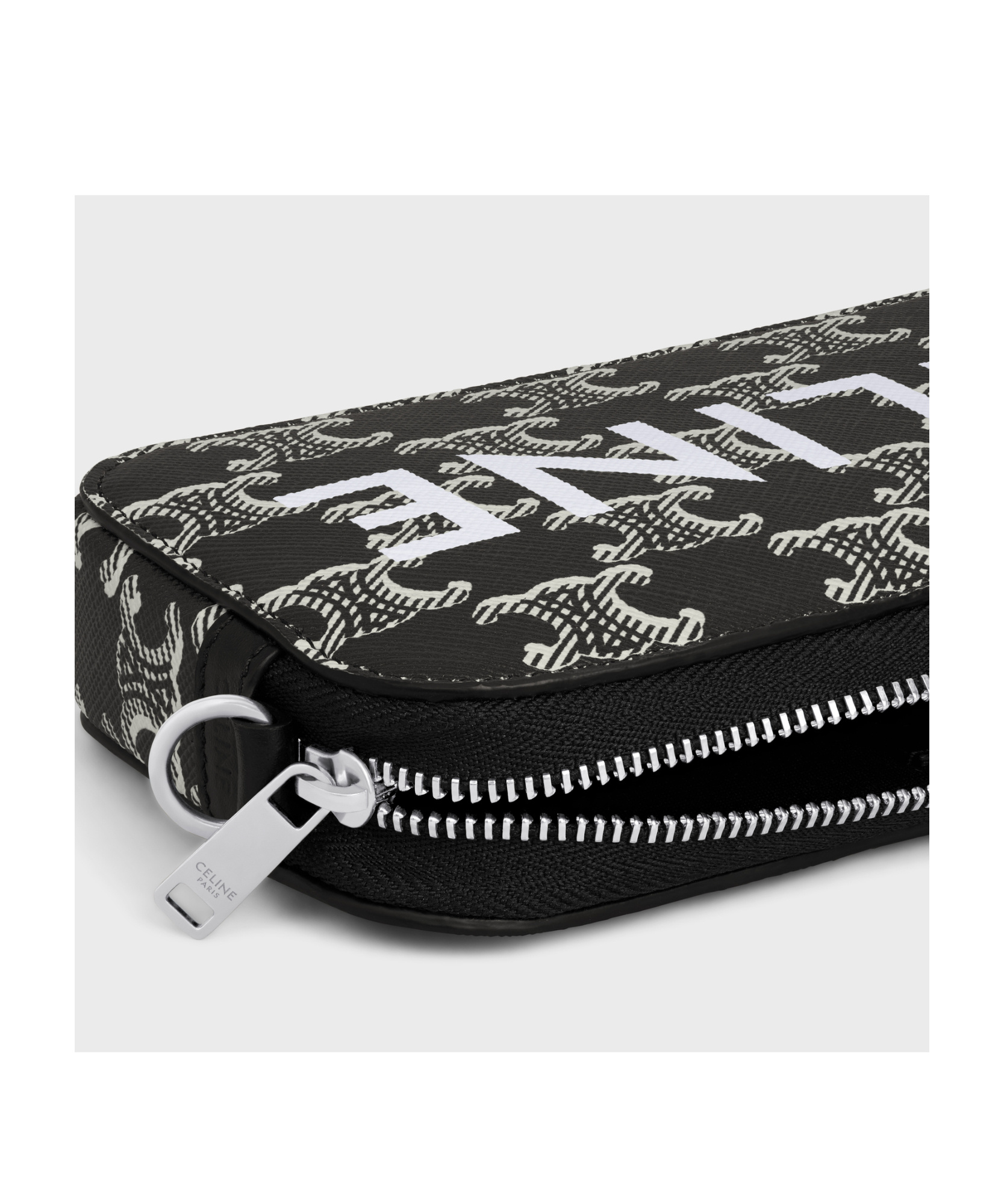Celine Triomphe Logo Cross-body Bag In Black