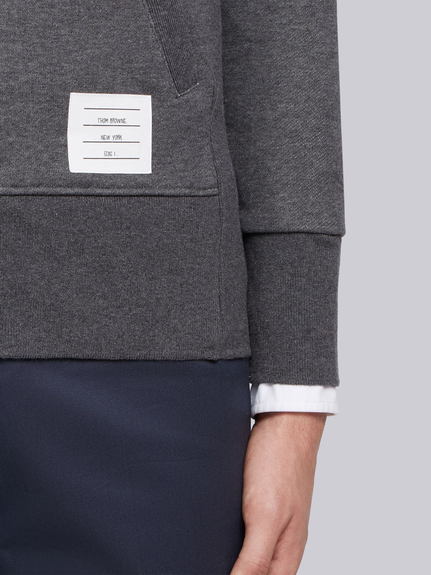 Shop Thom Browne Engineered 4-bar Zip-up Jersey Hoodie In Gray