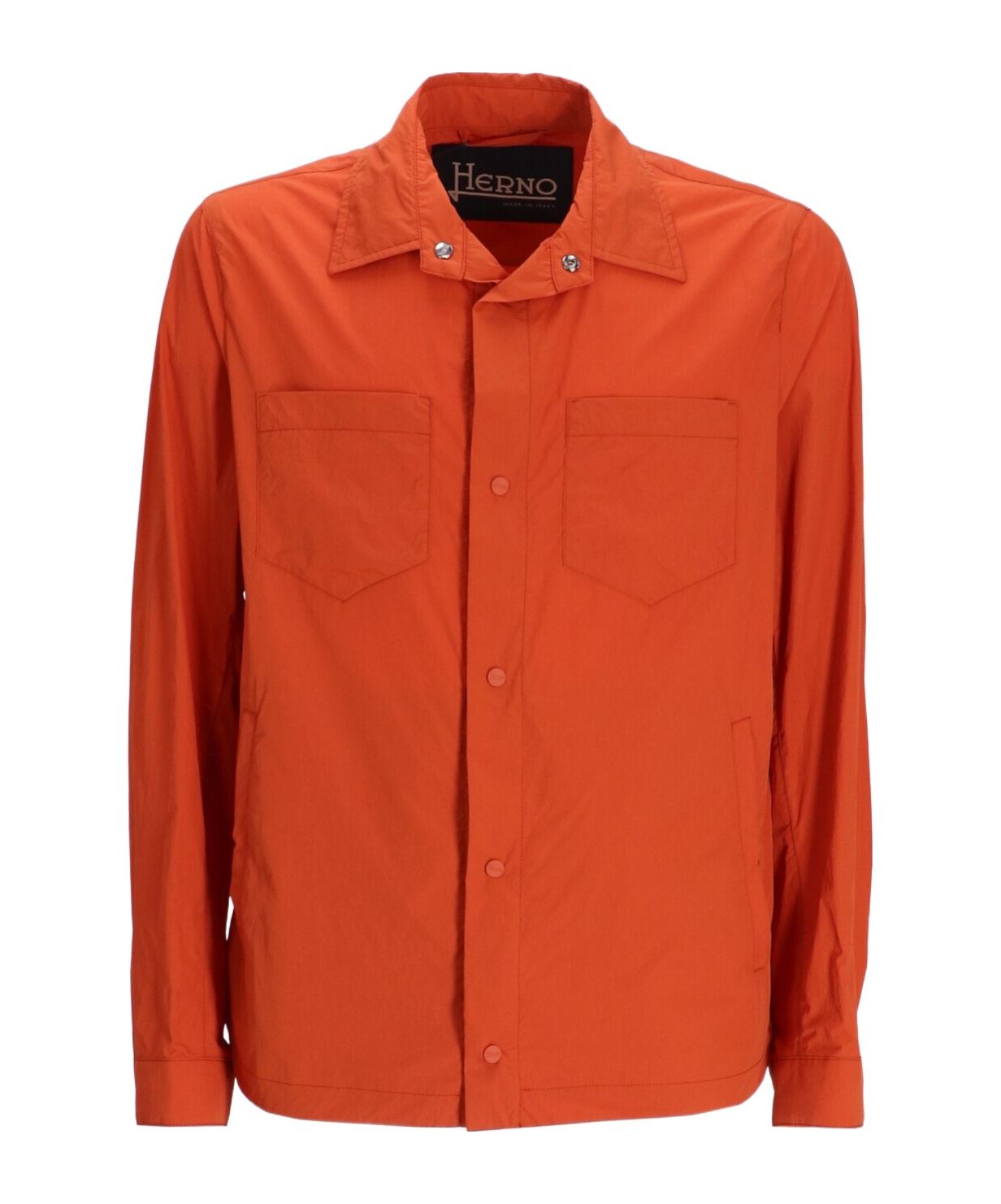 Herno Multi-pocket Press-stud Shirt In Red
