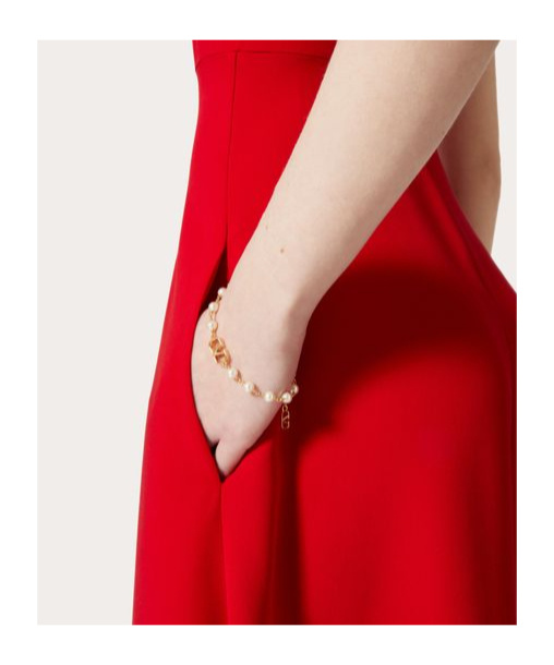 Valentino Vlogo Signature Pearl Bracelet In Yellow