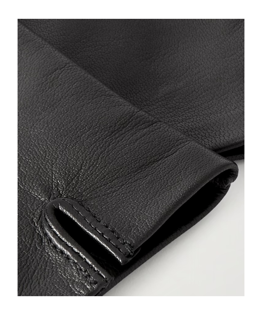 The Row Lorella Leather Gloves In Black