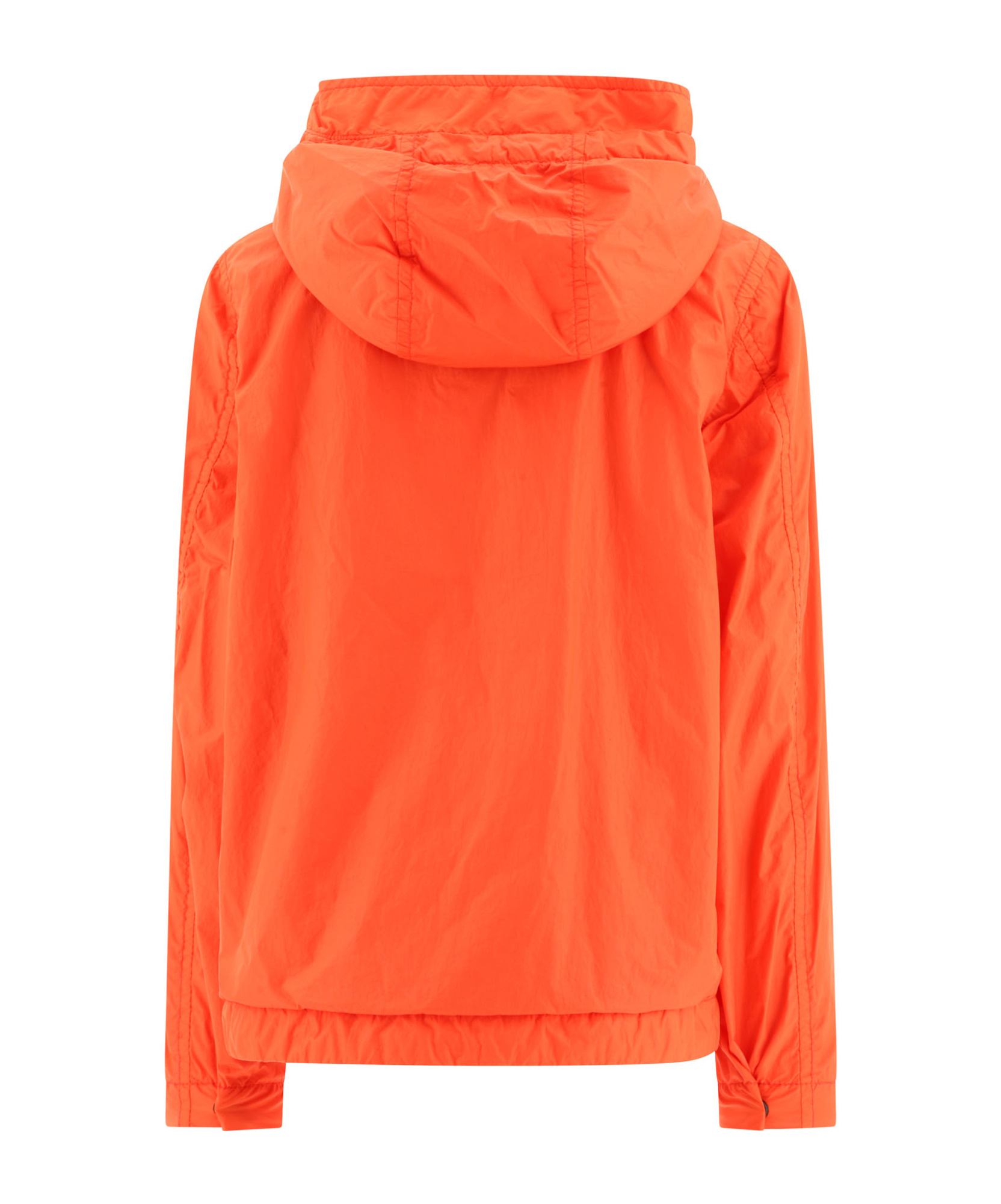 Stone Island Compass-patch Hooded Rain Jacket In Red