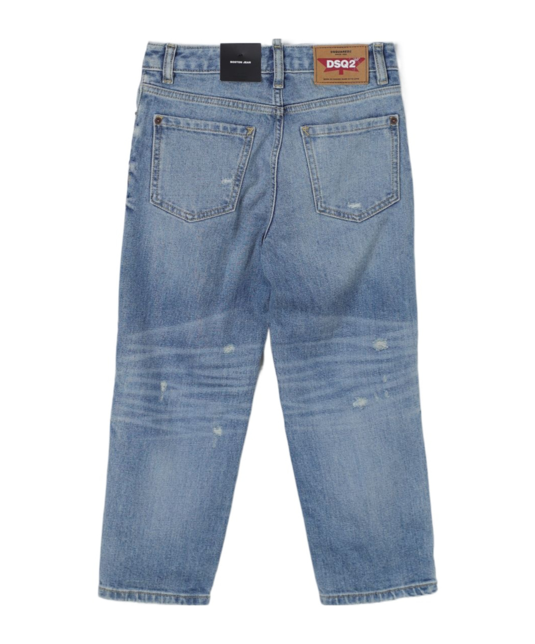 Shop Dsquared2 Imitation Of Old Design Logo Jeans In Blue