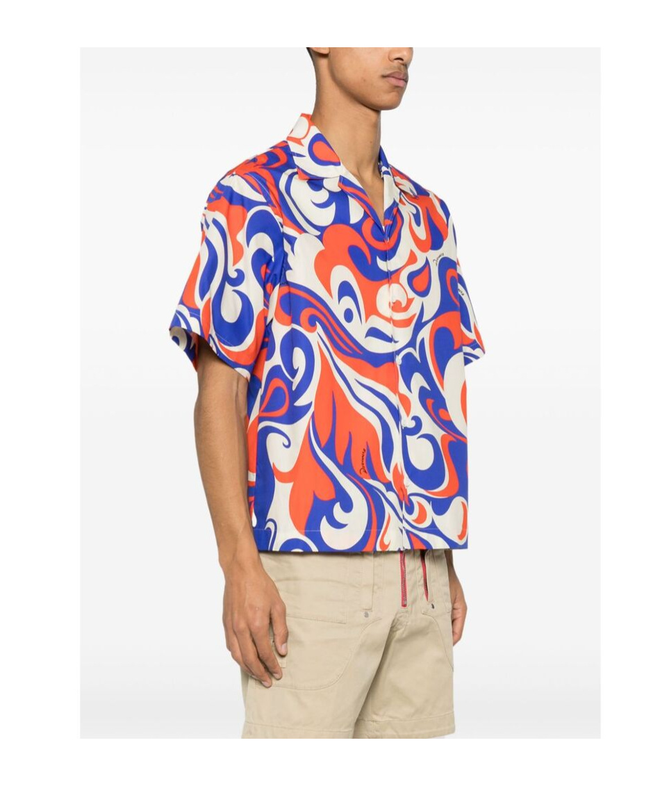Dsquared2 Short Sleeve Tricolor Printed Shirt In Multi