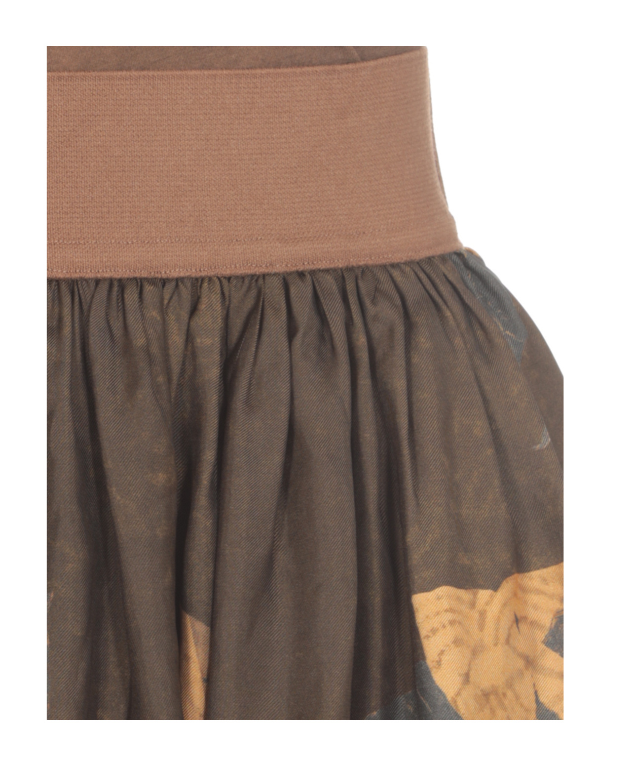 Uma Wang Gillian Leaf-print Midi Skirt In Brown