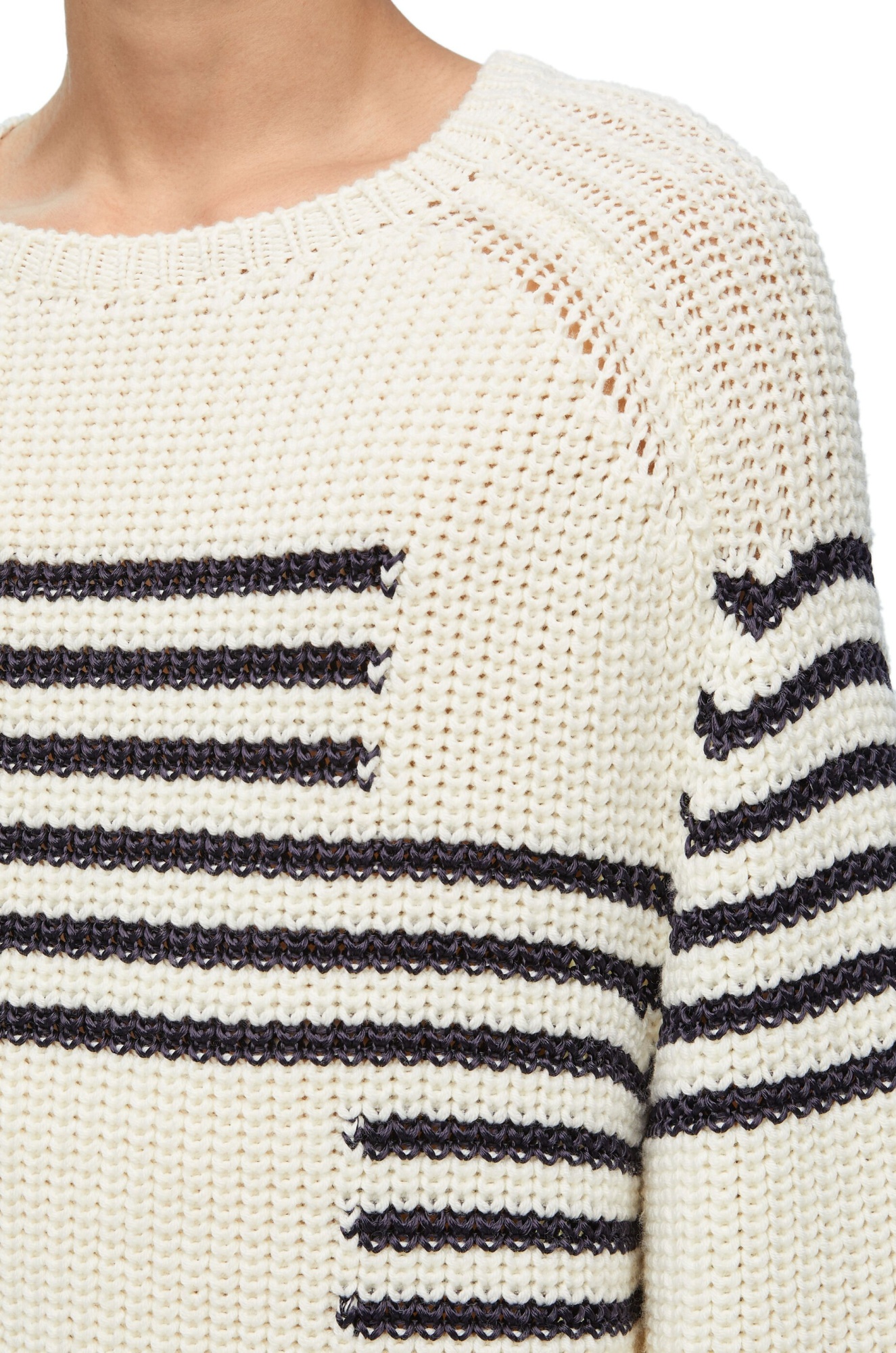 Loewe Ivory Wool Blend Sweater In Black